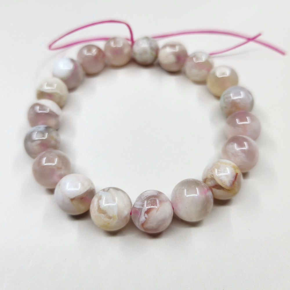 Natural Sakura Agate Bracelet 天然樱花玛瑙手串 | Gelang Sakura Agate Asli-Eternal Love | 樱花守护女性之美 | Cinta Abadi & Kecantikan