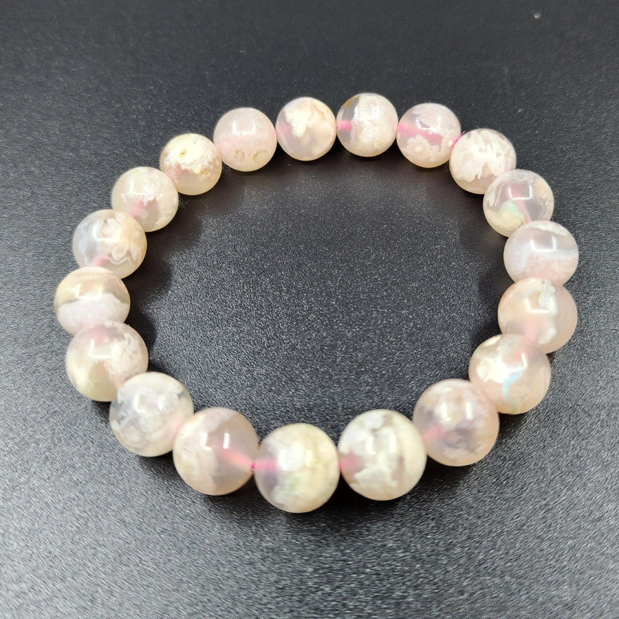 Natural Sakura Agate Bracelet 天然樱花玛瑙手串 | Gelang Sakura Agate Asli-Eternal Love | 樱花守护女性之美 | Cinta Abadi & Kecantikan
