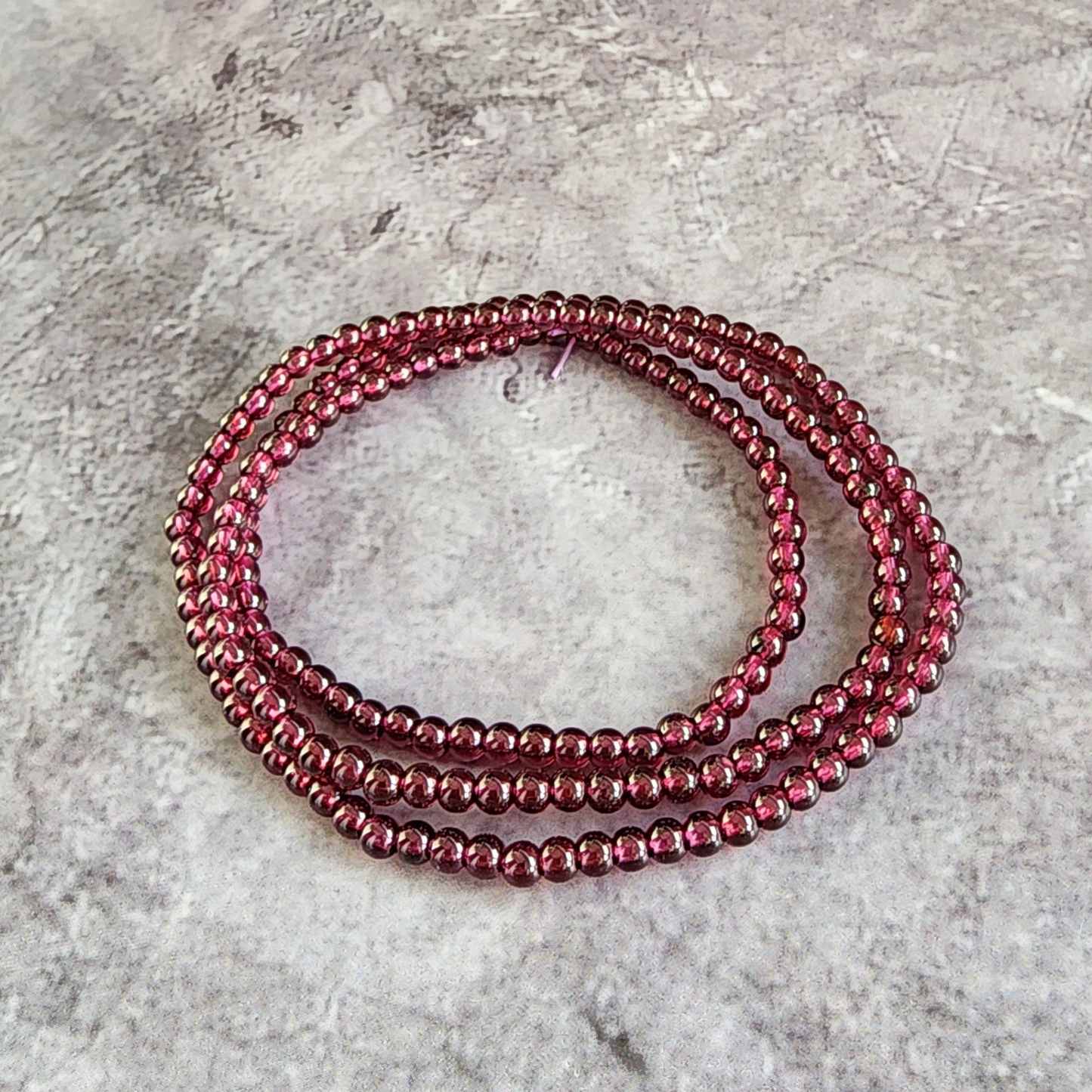 Natural Purple Garnet Zi Ya Wu Bracelet | Triple Wrap Crystal Jewelry for Vitality & Confidence | Gelang Garnet Ungu Semula Jadi untuk Tenaga & Keyakinan
