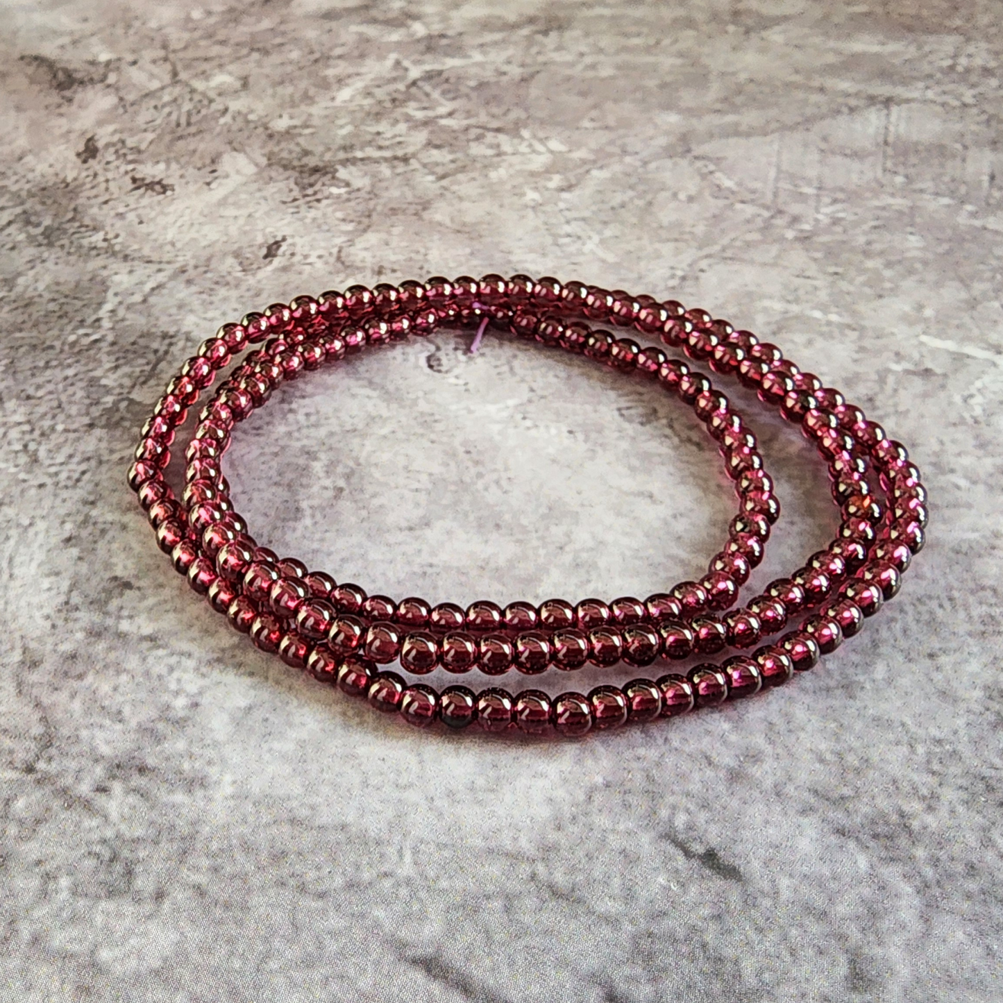 Natural Purple Garnet Zi Ya Wu Bracelet | Triple Wrap Crystal Jewelry for Vitality & Confidence | Gelang Garnet Ungu Semula Jadi untuk Tenaga & Keyakinan