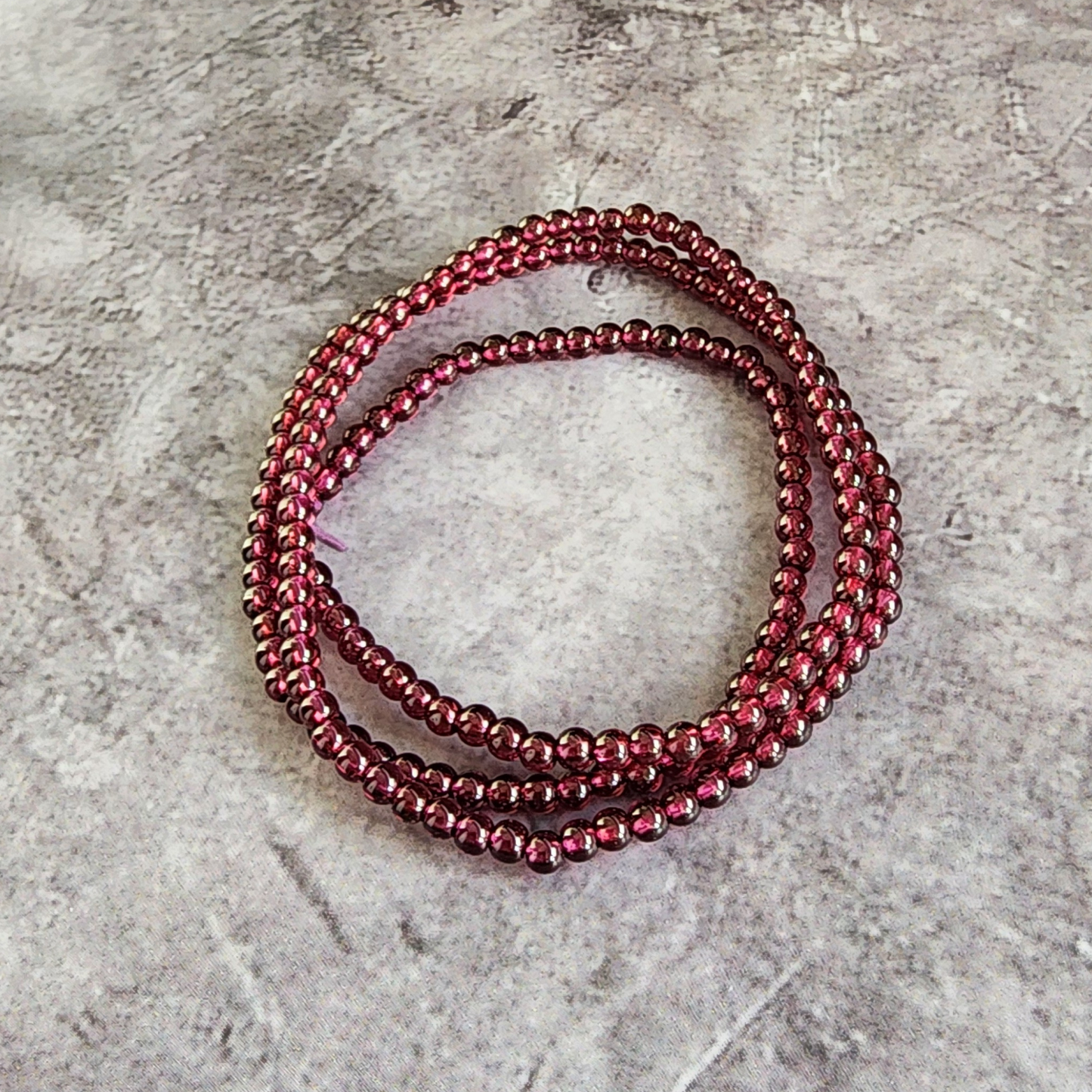 Natural Purple Garnet Zi Ya Wu Bracelet | Triple Wrap Crystal Jewelry for Vitality & Confidence | Gelang Garnet Ungu Semula Jadi untuk Tenaga & Keyakinan