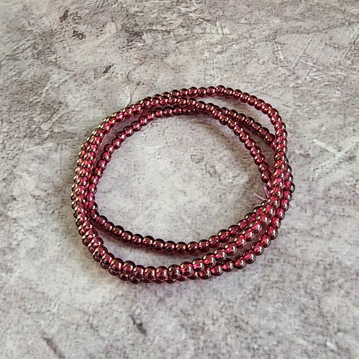 Natural Purple Garnet Zi Ya Wu Bracelet | Triple Wrap Crystal Jewelry for Vitality & Confidence | Gelang Garnet Ungu Semula Jadi untuk Tenaga & Keyakinan