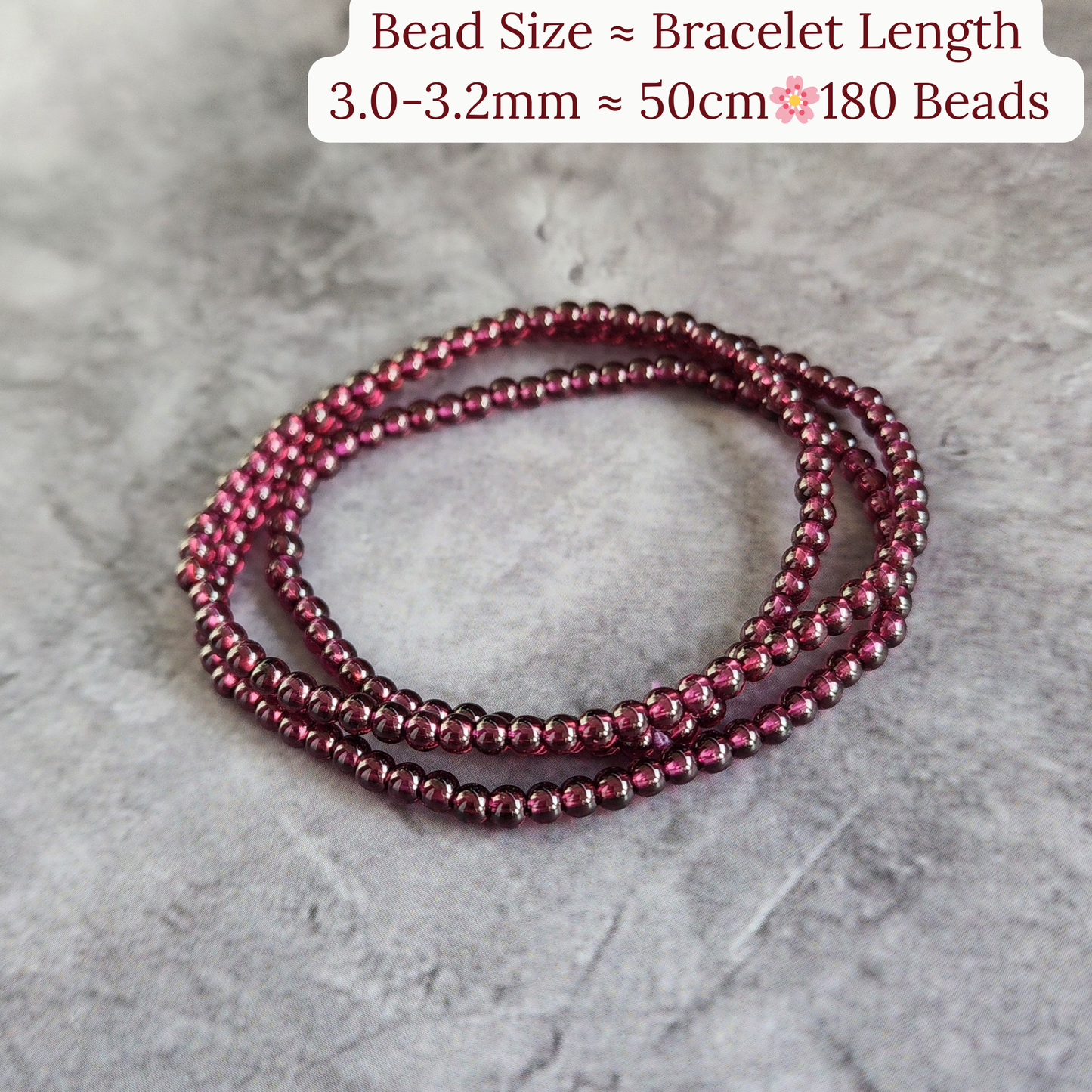 Natural Purple Garnet Zi Ya Wu Bracelet | Triple Wrap Crystal Jewelry for Vitality & Confidence | Gelang Garnet Ungu Semula Jadi untuk Tenaga & Keyakinan