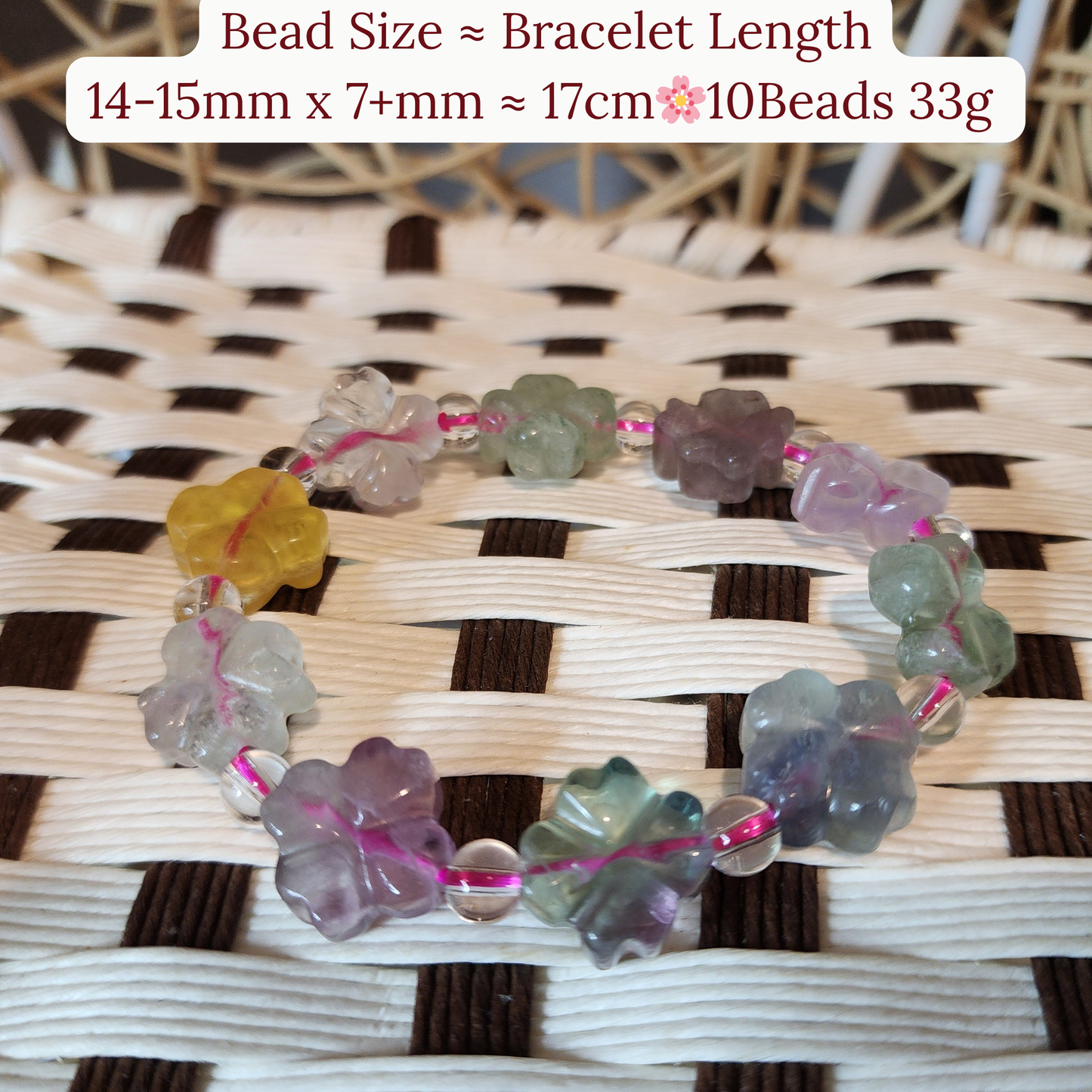 天然幸运四叶草萤石手链Natural Lucky Clover Fluorite BraceletGelang Fluorit Empat Daun Semanggi幸运 · Tuah ·Fortune · Protection
