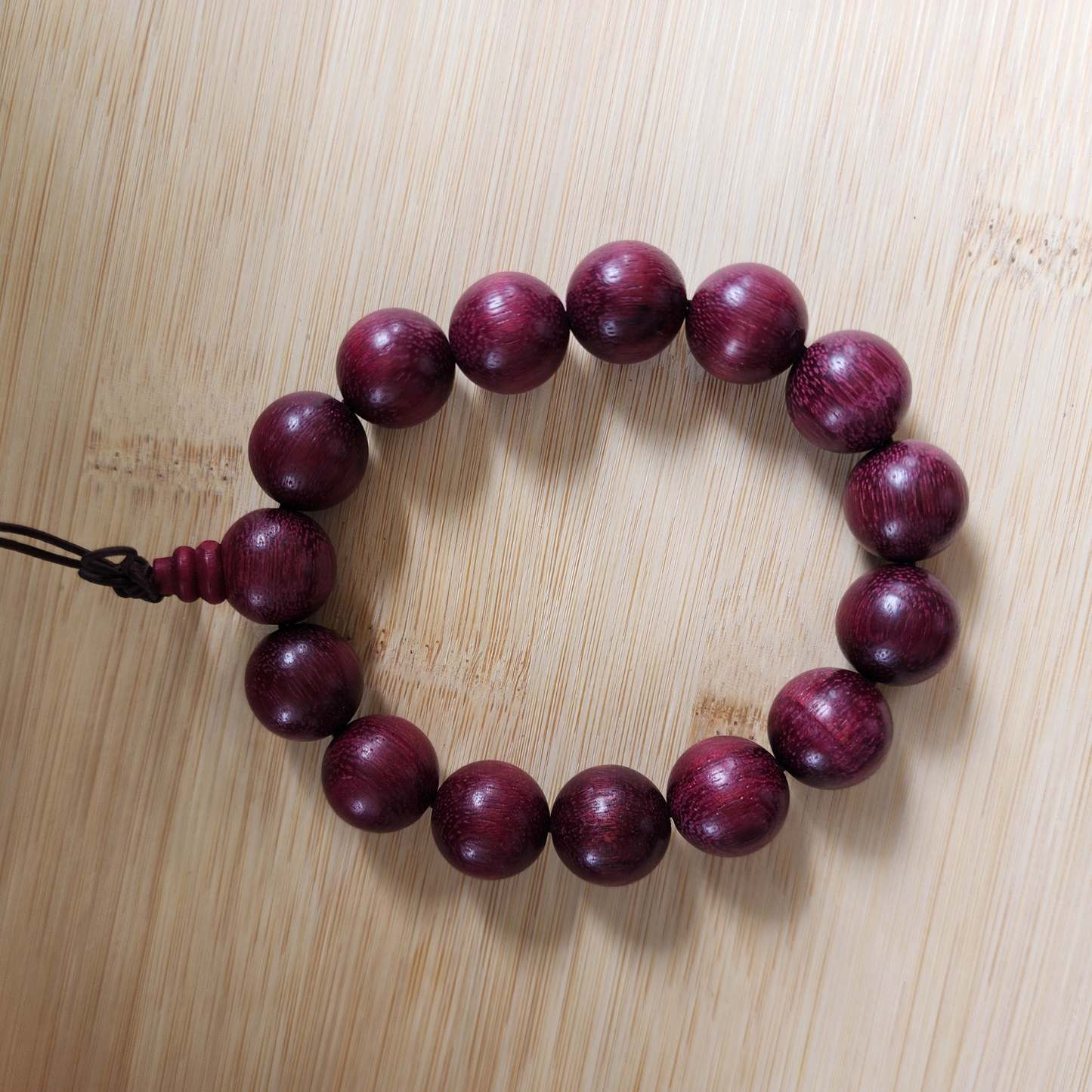 Natural Violet Heartwood Bracelet | Purple Core Wood Beads | Handmade Wooden Meditation Bracelet | Gelang Kayu Teras Ungu Asli