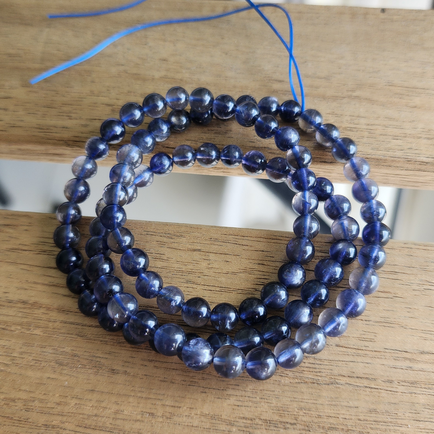 Natural Lolite 3-Layer Wrap Bracelet or Necklace | Violet Blue Cordierite Crystal Jewelry – Calm, Clarity, Elegant Daily Wear | Gelang Kristal Lolite Cordierite Ungu-Biru – Fokus, Tenang & Gaya Harian