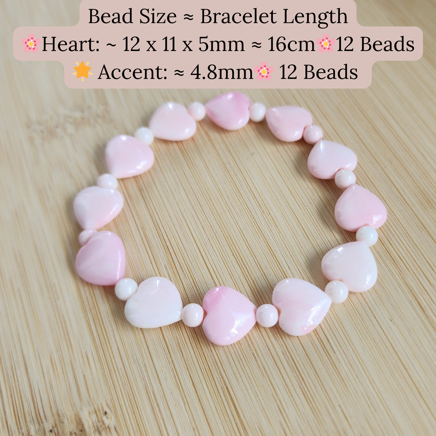 Natural Pink Queen Conch Heart Bracelet｜Soft Gloss & Feminine Energy｜Calming Shell Jewelry for Her｜Gelang Queen Conch Pink Asli｜Ketenangan & Aura Feminin