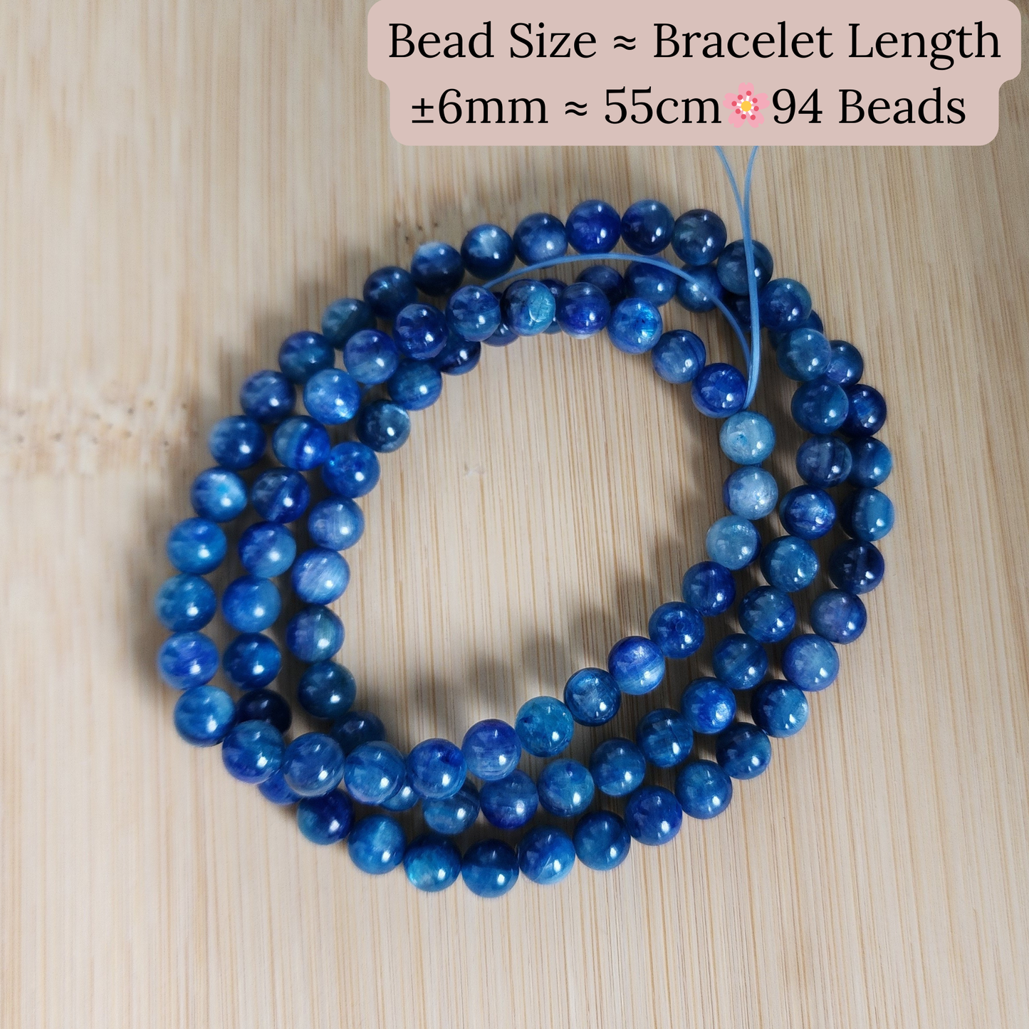 Natural Kyanite Triple-Wrap Bracelet & Necklace｜Deep Blue Crystal for Throat Chakra Balance & Energy Cleansing ‖ Gelang & Rantai Kyanite Tiga Lilitan Asli｜Kristal Biru Untuk Seimbangkan Chakra Tekak & Pembersihan Tenaga