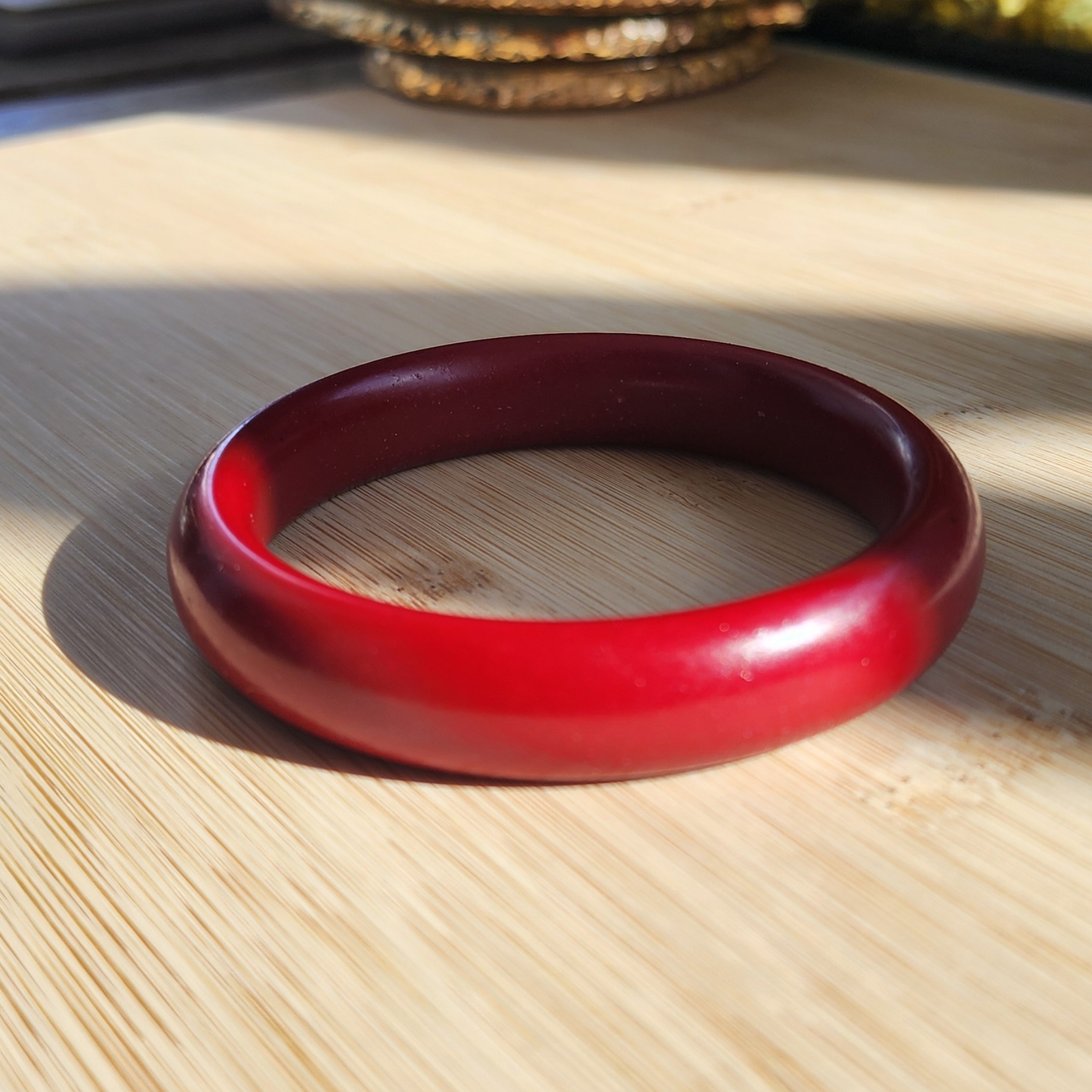 Cinnabar Wide Energy Bangle Bracelet｜Protection & Wealth｜Natural Red Crystal｜Hadiah Lelaki & Wanita｜Pelindung Diri & Tarik Rezeki