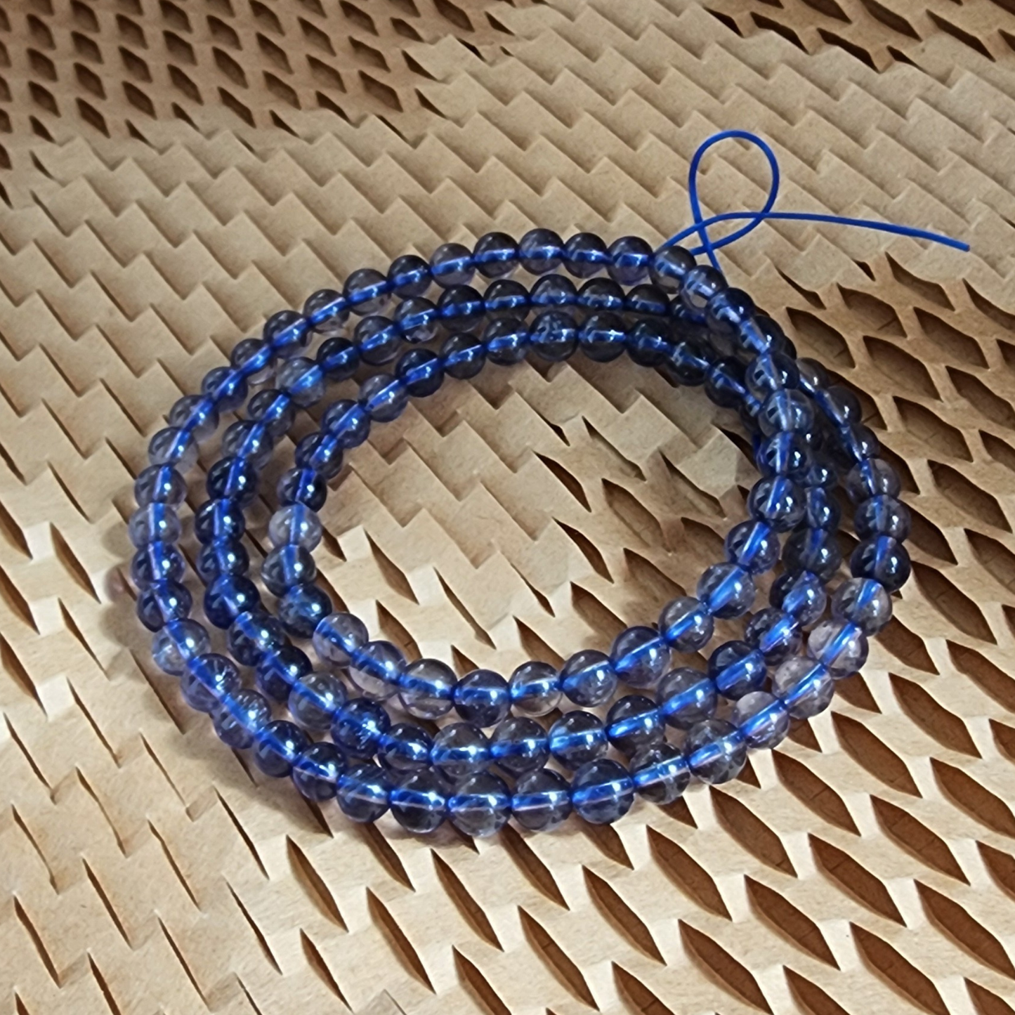 Natural Lolite 3-Layer Wrap Bracelet or Necklace | Violet Blue Cordierite Crystal Jewelry – Calm, Clarity, Elegant Daily Wear | Gelang Kristal Lolite Cordierite Ungu-Biru – Fokus, Tenang & Gaya Harian
