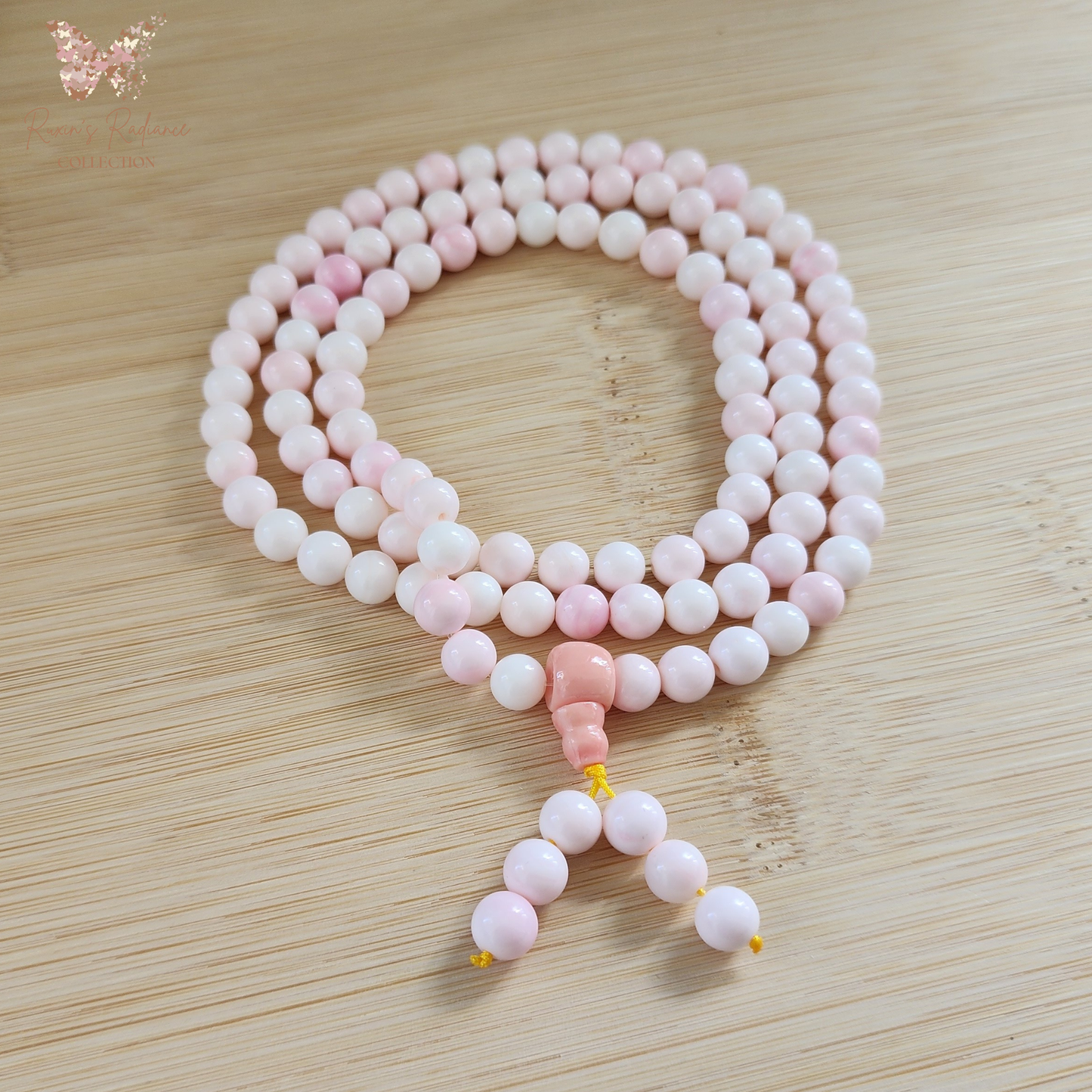 Natural Queen Conch Shell 3-Loop Bracelet / Necklace｜Natural Pink Conch Beads｜Handmade Multi-Layer Jewelry｜Gelang Conch Pink 3-Lapis / Kalung Serbaguna
