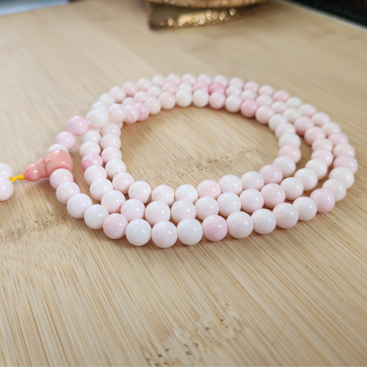 Natural Queen Conch Shell 3-Loop Bracelet / Necklace｜Natural Pink Conch Beads｜Handmade Multi-Layer Jewelry｜Gelang Conch Pink 3-Lapis / Kalung Serbaguna