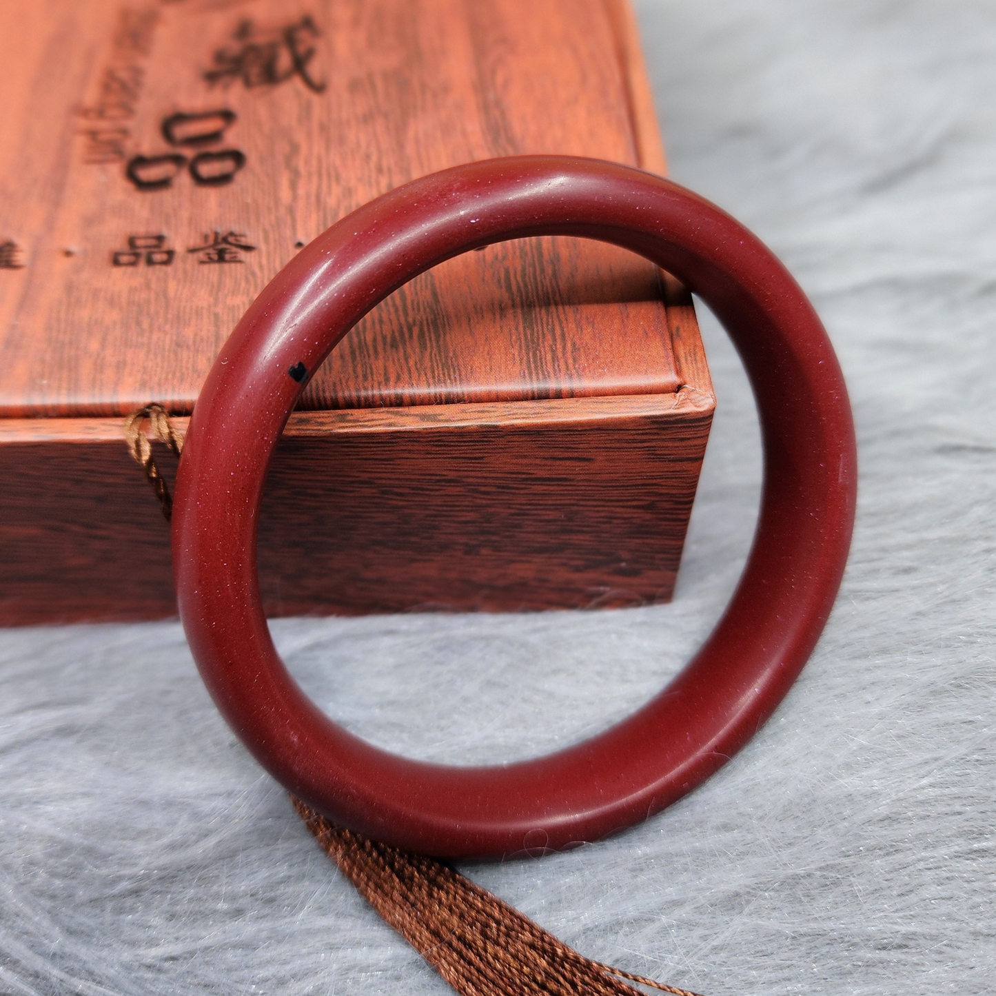 Cinnabar Wide Energy Bangle Bracelet｜Protection & Wealth｜Natural Red Crystal｜Hadiah Lelaki & Wanita｜Pelindung Diri & Tarik Rezeki