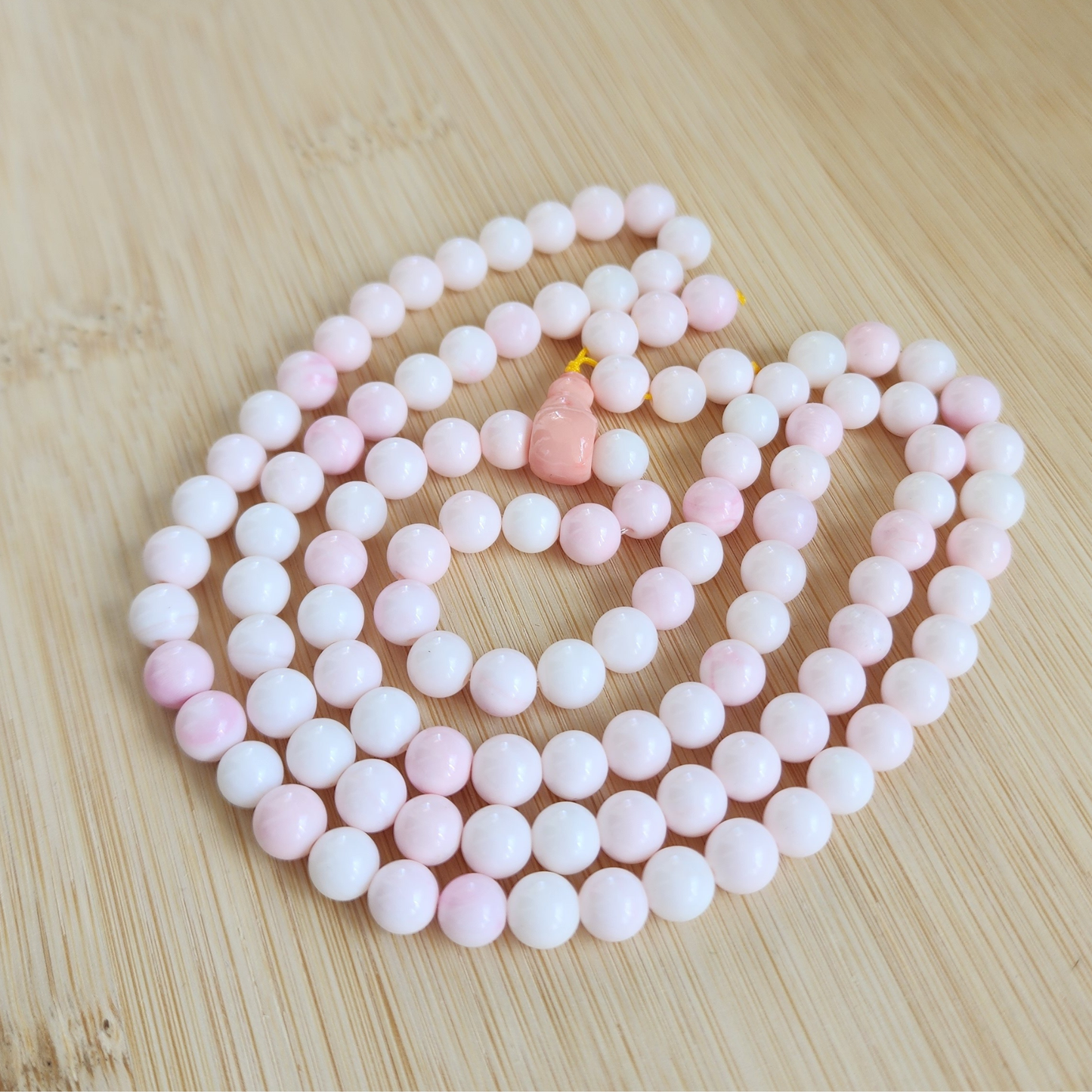 Natural Queen Conch Shell 3-Loop Bracelet / Necklace｜Natural Pink Conch Beads｜Handmade Multi-Layer Jewelry｜Gelang Conch Pink 3-Lapis / Kalung Serbaguna