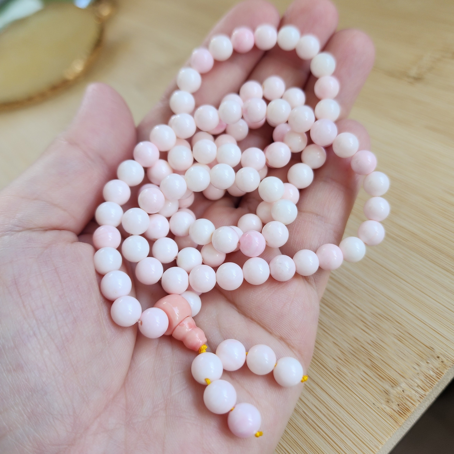 Natural Queen Conch Shell 3-Loop Bracelet / Necklace｜Natural Pink Conch Beads｜Handmade Multi-Layer Jewelry｜Gelang Conch Pink 3-Lapis / Kalung Serbaguna