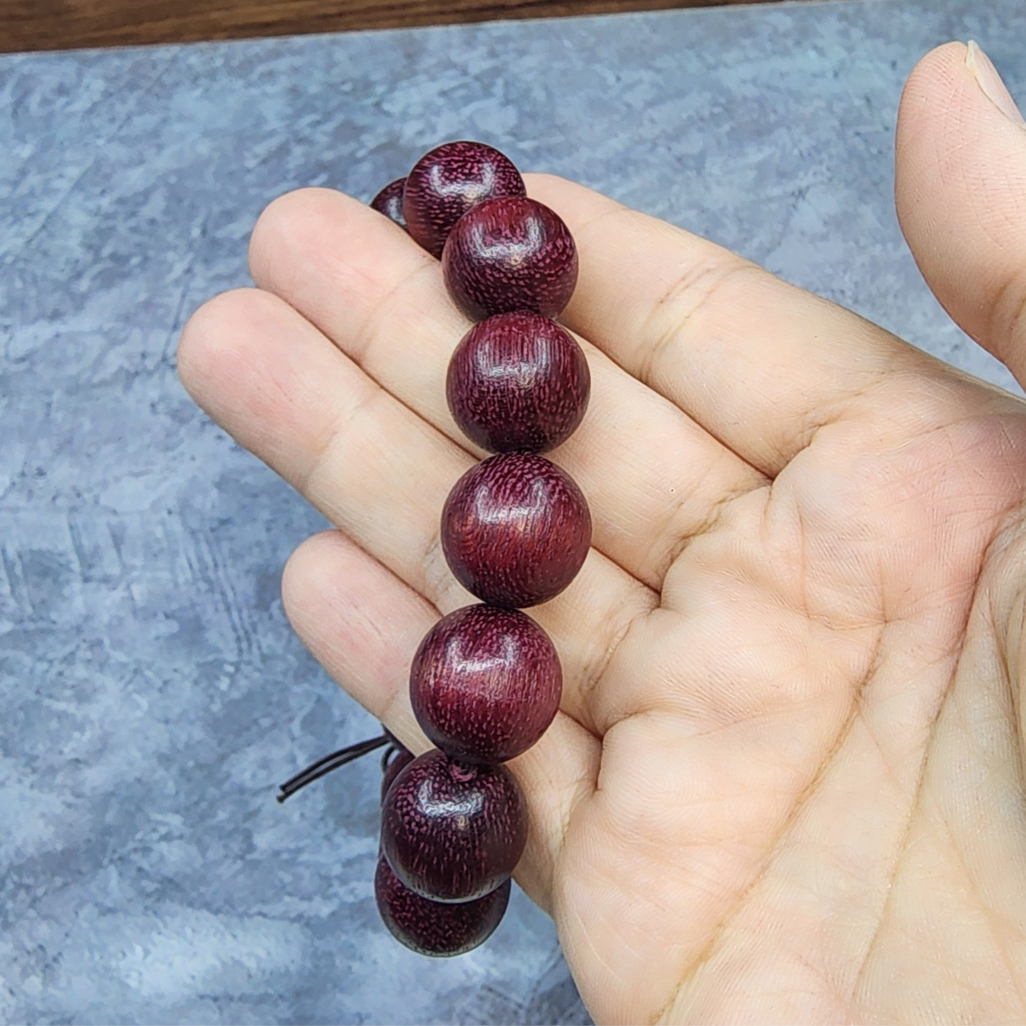 Natural Violet Heartwood Bracelet | Purple Core Wood Beads | Handmade Wooden Meditation Bracelet | Gelang Kayu Teras Ungu Asli