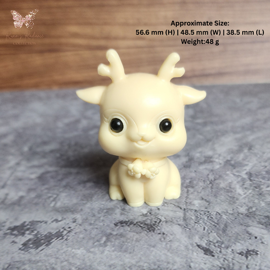 Ruxin's Radiance Collection-Natural Vegetable Ivory Palm Deer Figurine Cute Open Eye Lucky Feng Shui Decor | Patung Rusa Ivory Palm Semula Jadi Hiasan Bertuah