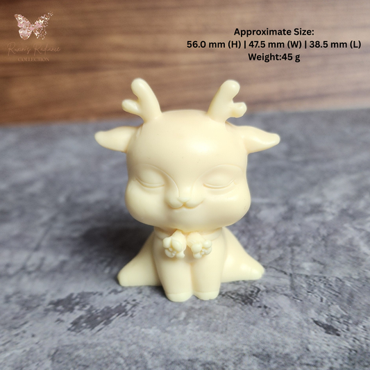 Ruxin's Radiance Collection-Natural Ivory Palm Deer Figurine – Lucky Feng Shui Car & Home Decor | Patung Rusa Ivory Semula Jadi Hiasan Feng Shui