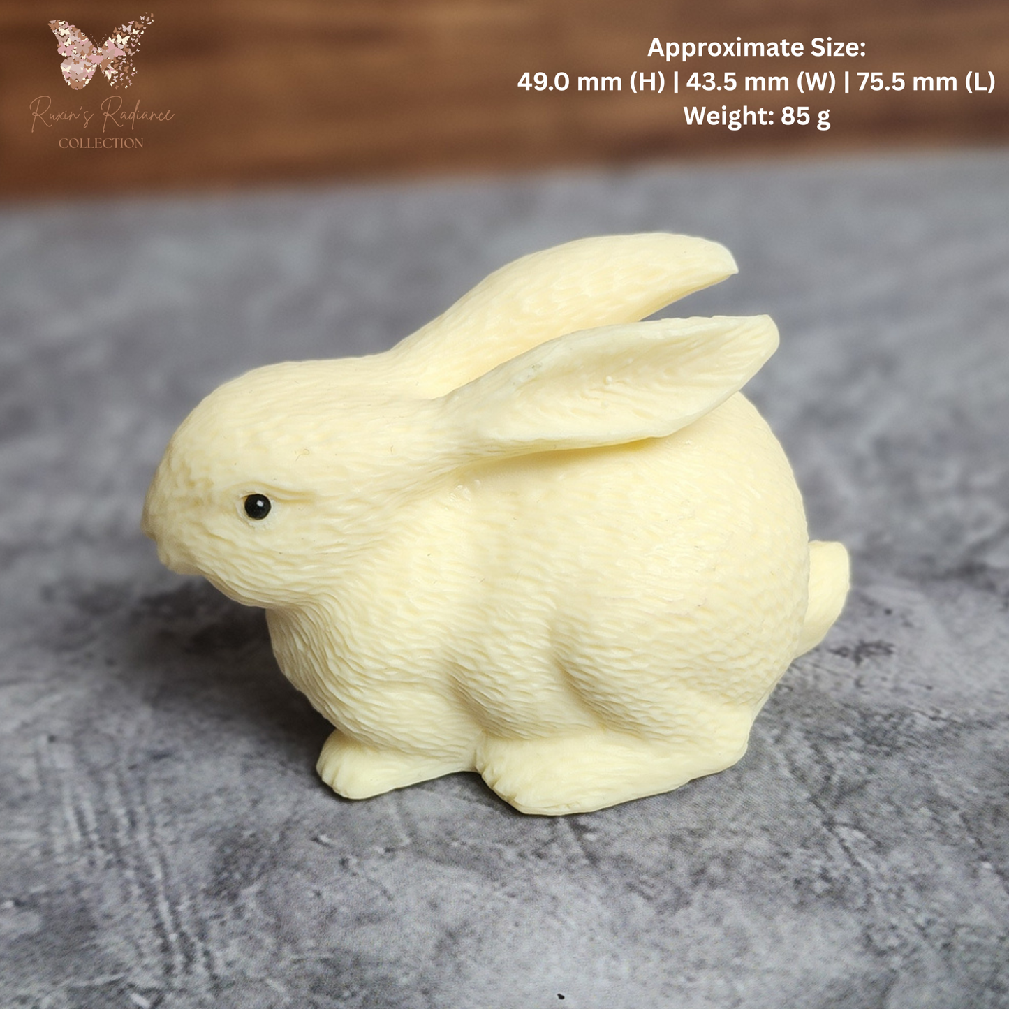 Ruxin's Radiance Collection-Natural Ivory Palm Rabbit Figurine Hand Carved Bunny Decor | Patung Arnab Ivory Palm Semula Jadi Ukiran Tangan