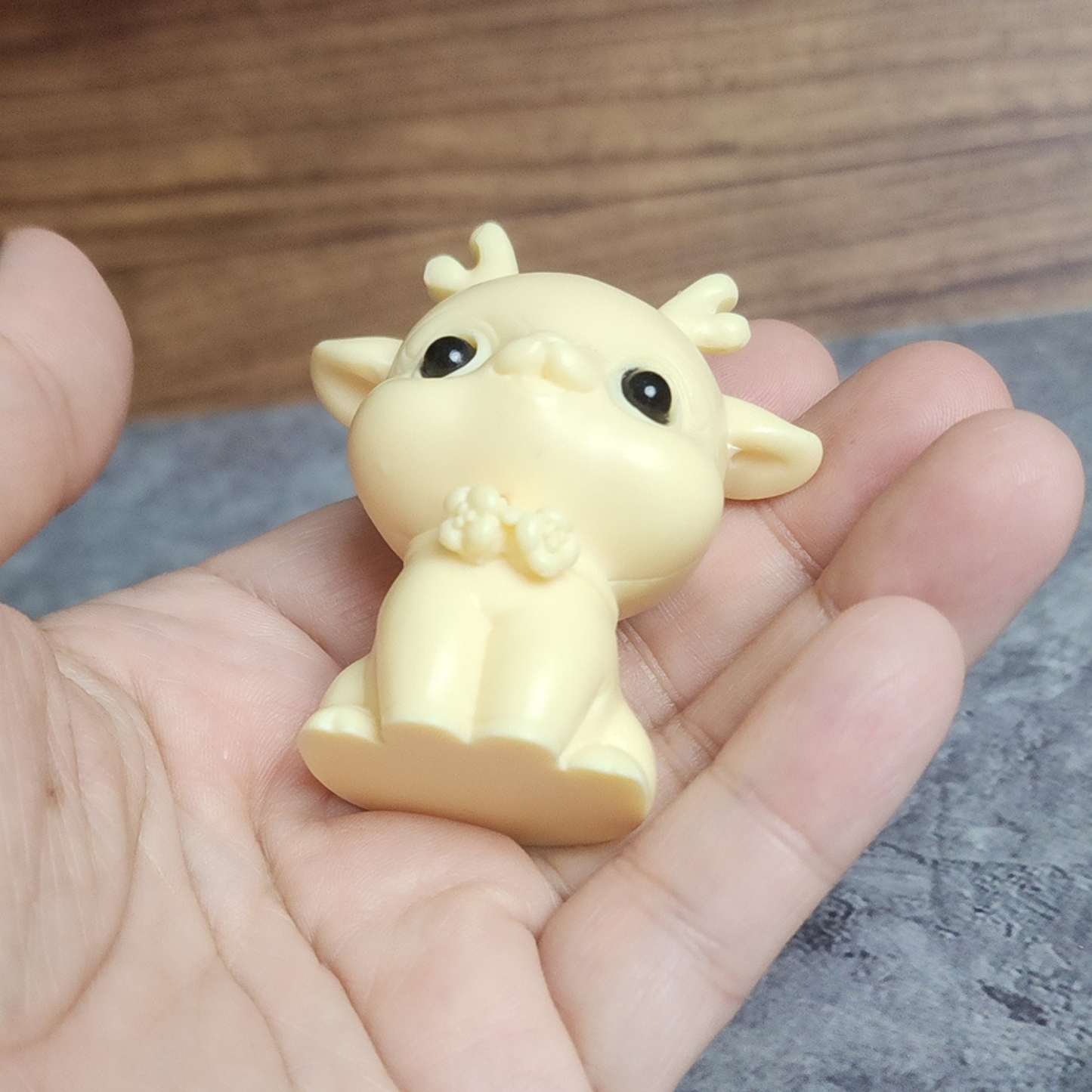 Ruxin's Radiance Collection-Natural Vegetable Ivory Palm Deer Figurine Cute Open Eye Lucky Feng Shui Decor | Patung Rusa Ivory Palm Semula Jadi Hiasan Bertuah