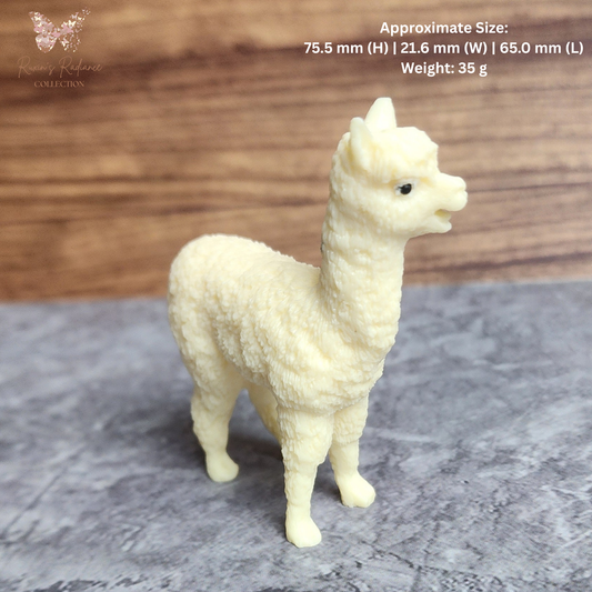 Natural Ivory Palm Alpaca Llama Figurine Hand Carved Animal Decor | Patung Alpaca Ivory Palm Semula Jadi