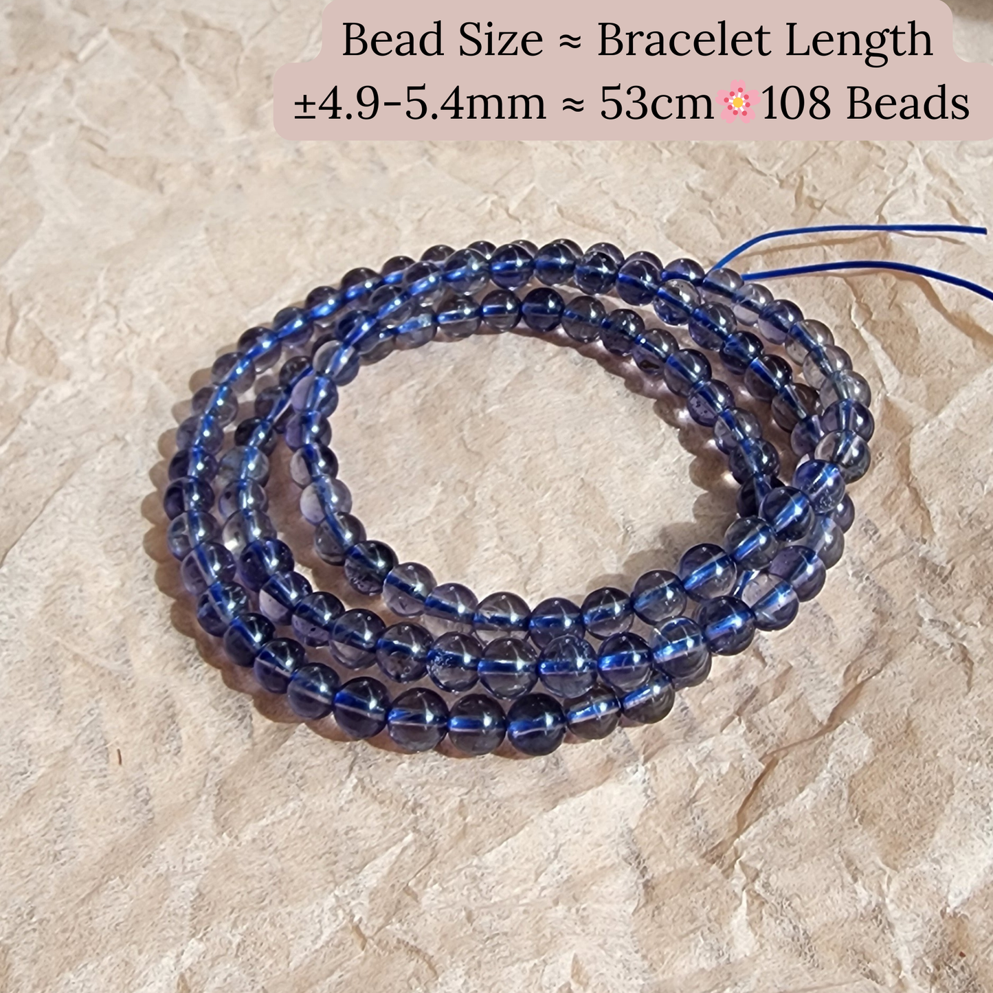Natural Lolite 3-Layer Wrap Bracelet or Necklace | Violet Blue Cordierite Crystal Jewelry – Calm, Clarity, Elegant Daily Wear | Gelang Kristal Lolite Cordierite Ungu-Biru – Fokus, Tenang & Gaya Harian