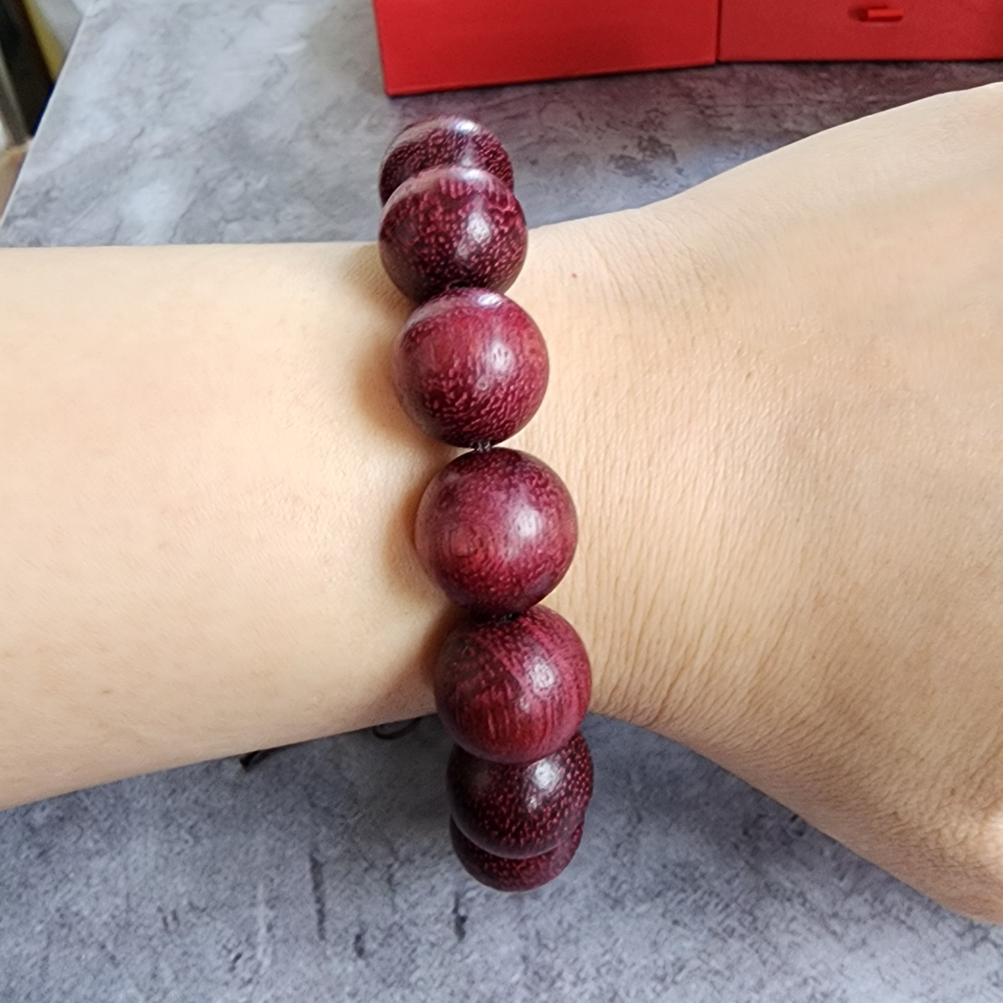 Natural Violet Heartwood Bracelet | Purple Core Wood Beads | Handmade Wooden Meditation Bracelet | Gelang Kayu Teras Ungu Asli