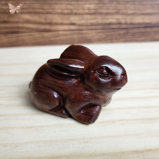 Ruxin's Radiance Collection-Feng Shui Lucky Rabbit Rosewood Hand Carved Figurine Zodiac Rabbit Wealth Decor | Patung Arnab Feng Shui Ukiran Kayu Pembawa Rezeki