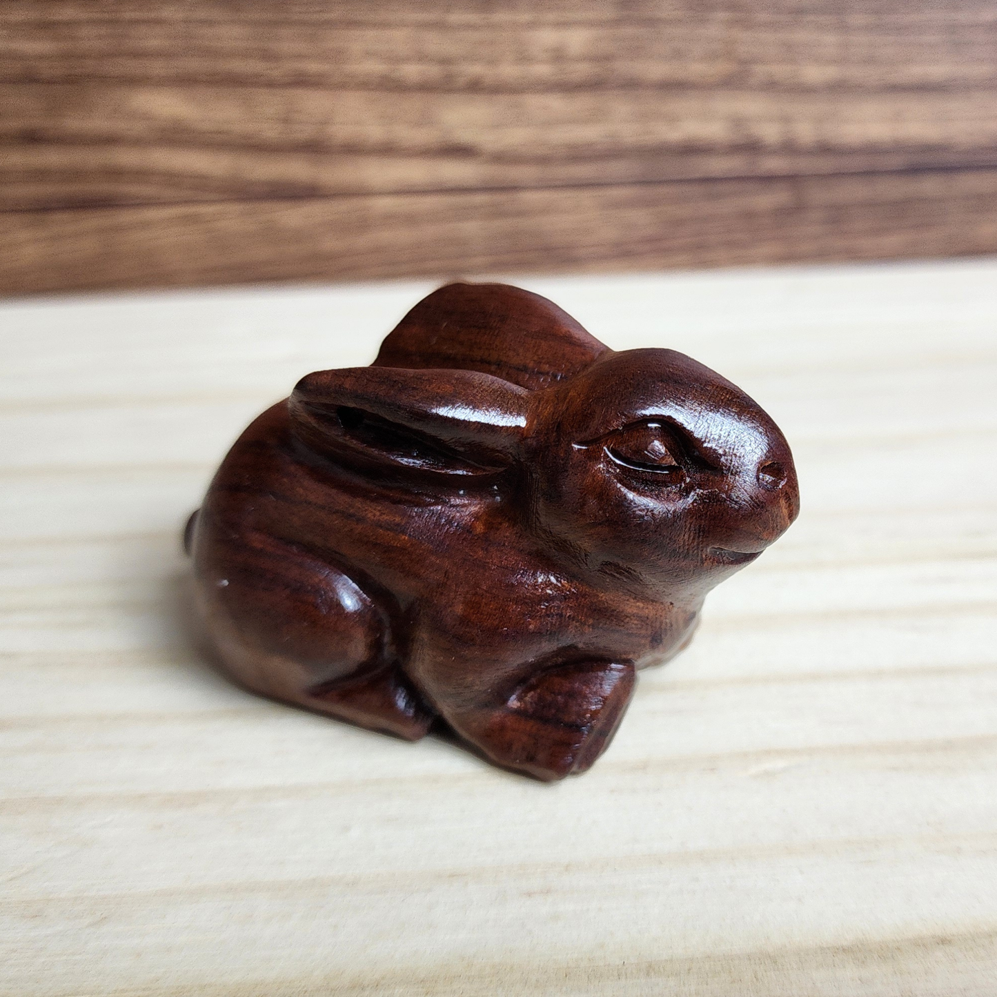 Ruxin's Radiance Collection-Feng Shui Lucky Rabbit Rosewood Hand Carved Figurine Zodiac Rabbit Wealth Decor | Patung Arnab Feng Shui Ukiran Kayu Pembawa Rezeki