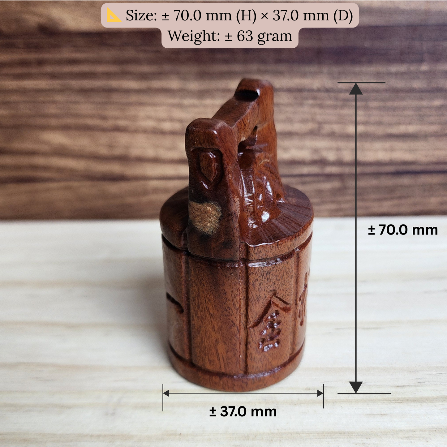 Ruxin's Radiance Collection-Feng Shui Rosewood Wealth Bucket Hand Carved Figurine Prosperity Decor | Patung Tong Emas Feng Shui Kayu Rosewood Pembawa Rezeki