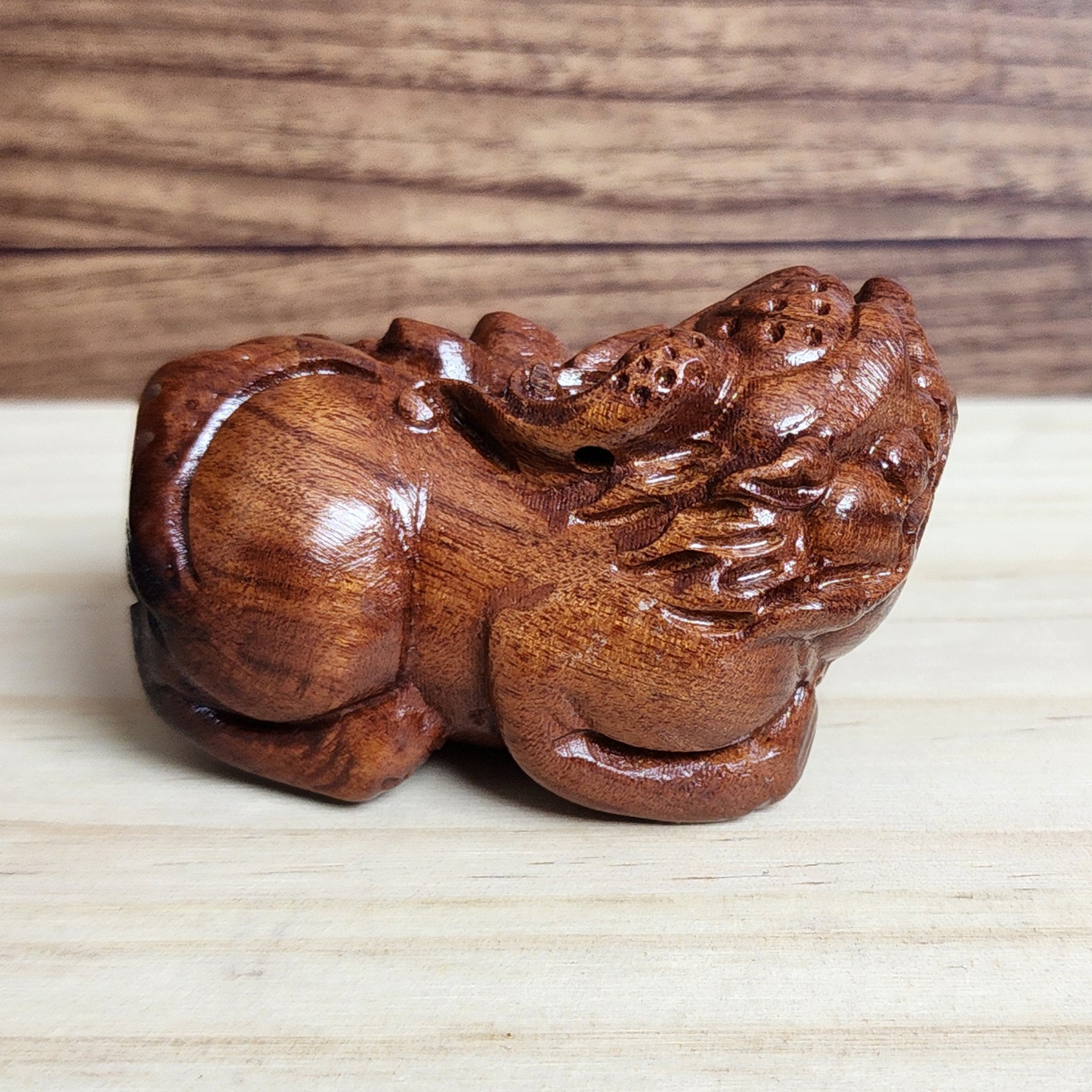 Ruxin's Radiance Collection-Hand Carved Rosewood Pixiu Feng Shui Wealth Guardian Decor | Patung Pixiu Kayu Rosewood Pembawa Rezeki Feng Shui