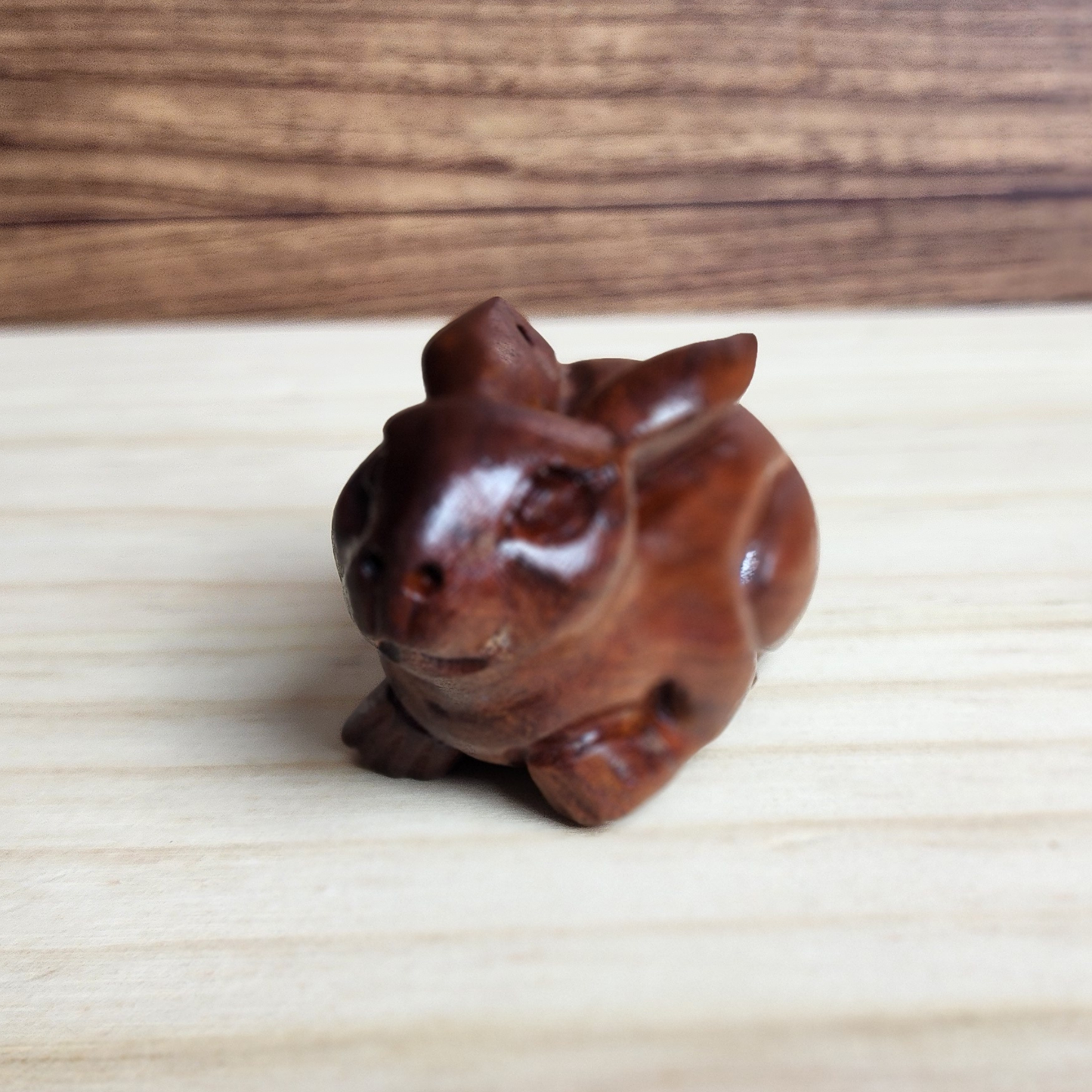 Ruxin's Radiance Collection-Feng Shui Lucky Rabbit Rosewood Hand Carved Figurine Zodiac Rabbit Wealth Decor | Patung Arnab Feng Shui Ukiran Kayu Pembawa Rezeki