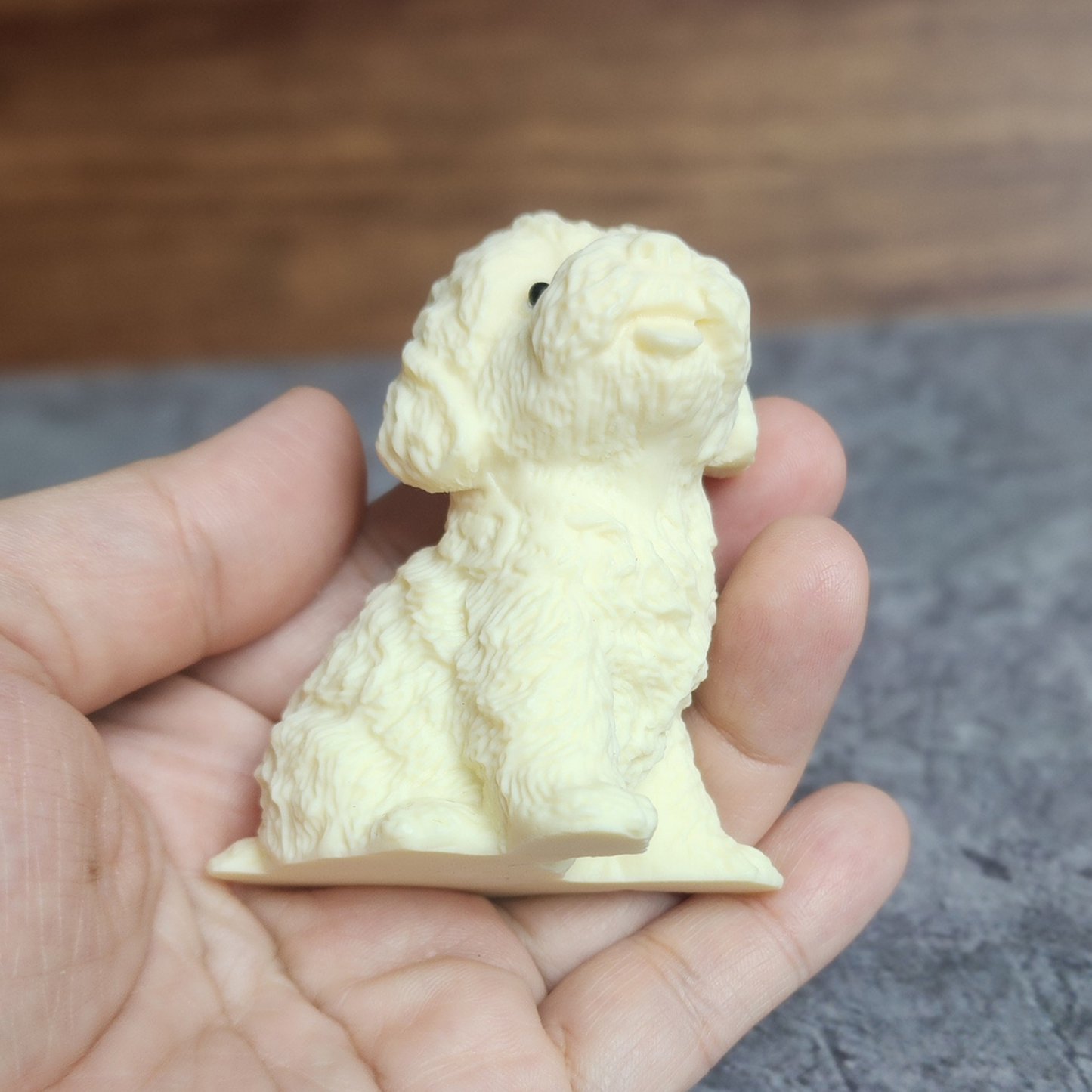 Ruxin's Radiance Collection-Natural Vegetable Ivory Palm Puppy Pair Figurine Cute Dog Couple Decor | Patung Anak Anjing Ivory Palm Sepasang