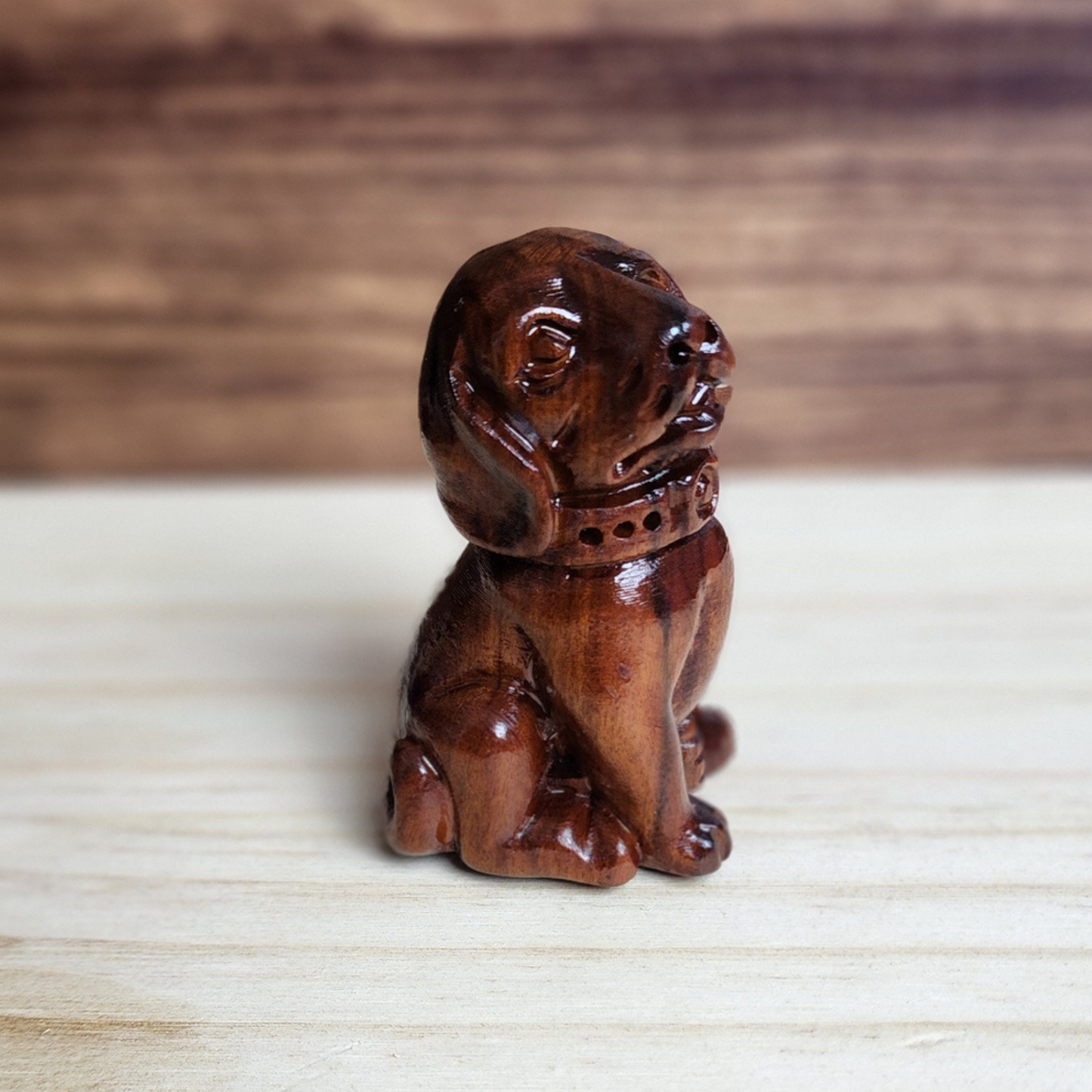 Ruxin's Radiance Collection-Feng Shui Lucky Dog Rosewood Hand Carved Figurine Wealth Guardian Decor | Patung Anjing Feng Shui Ukiran Kayu Pembawa Rezeki