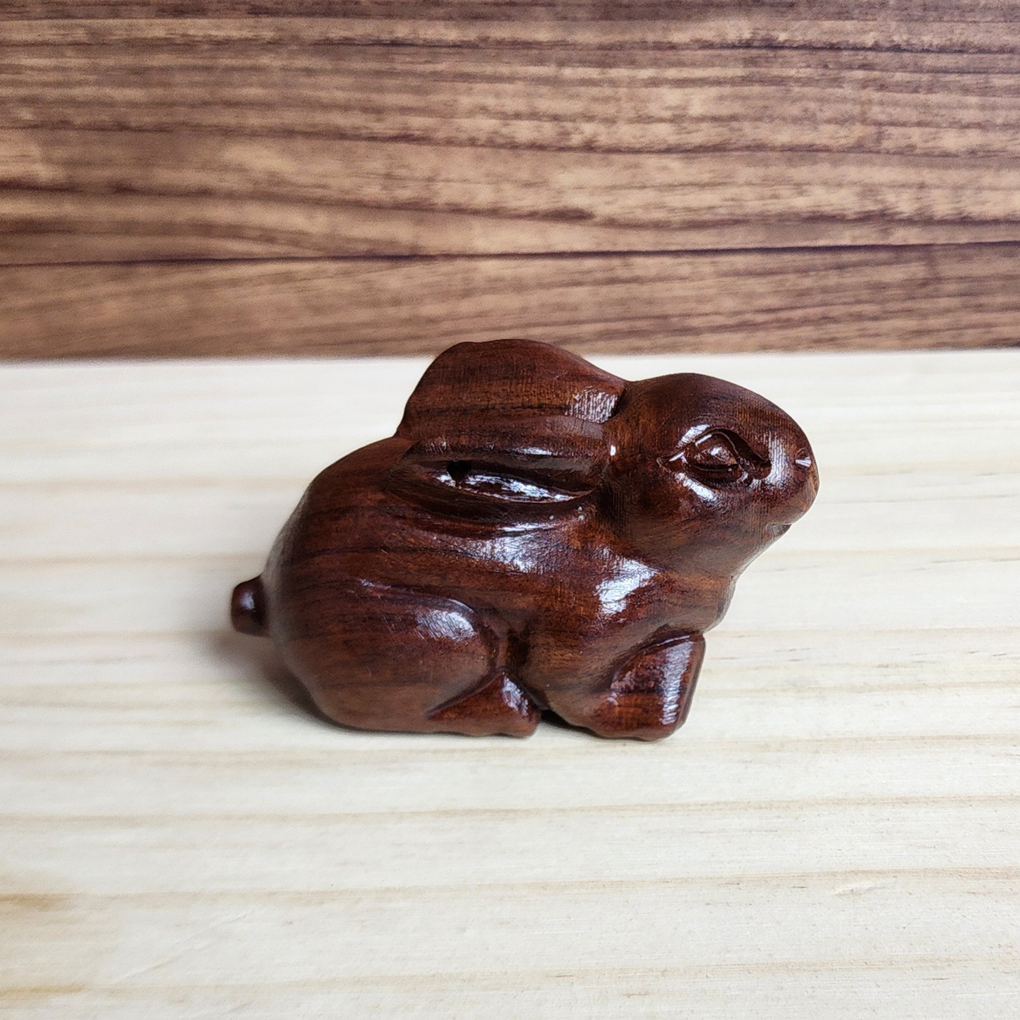 Ruxin's Radiance Collection-Feng Shui Lucky Rabbit Rosewood Hand Carved Figurine Zodiac Rabbit Wealth Decor | Patung Arnab Feng Shui Ukiran Kayu Pembawa Rezeki