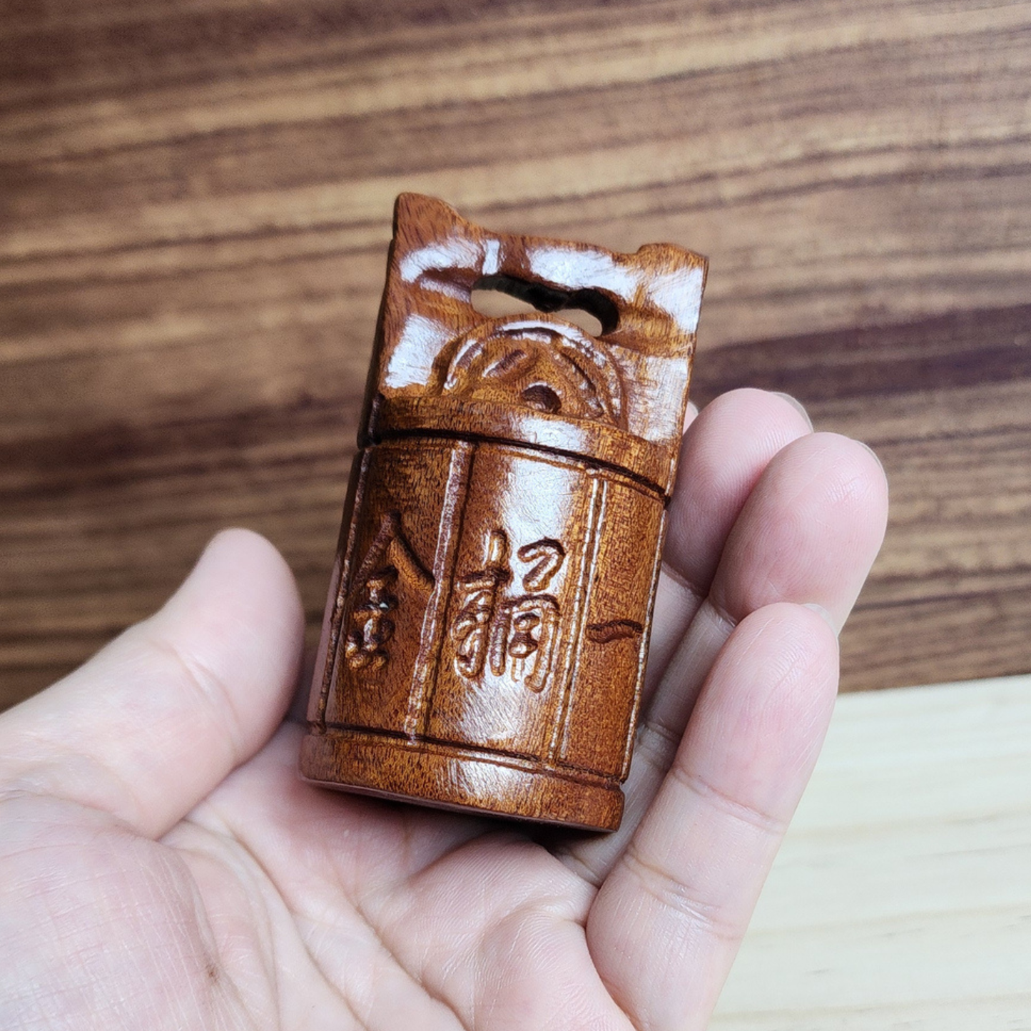 Ruxin's Radiance Collection-Feng Shui Rosewood Wealth Bucket Hand Carved Figurine Prosperity Decor | Patung Tong Emas Feng Shui Kayu Rosewood Pembawa Rezeki