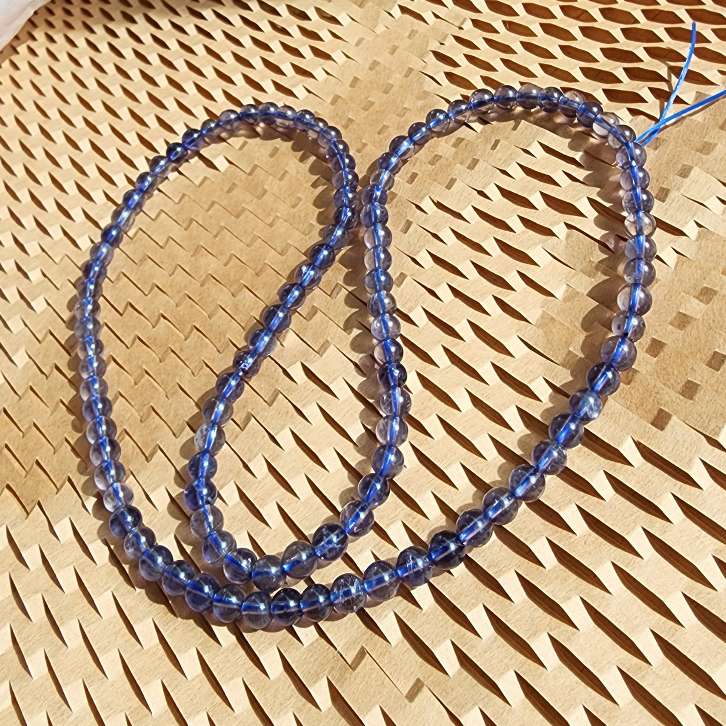 Natural Lolite 3-Layer Wrap Bracelet or Necklace | Violet Blue Cordierite Crystal Jewelry – Calm, Clarity, Elegant Daily Wear | Gelang Kristal Lolite Cordierite Ungu-Biru – Fokus, Tenang & Gaya Harian