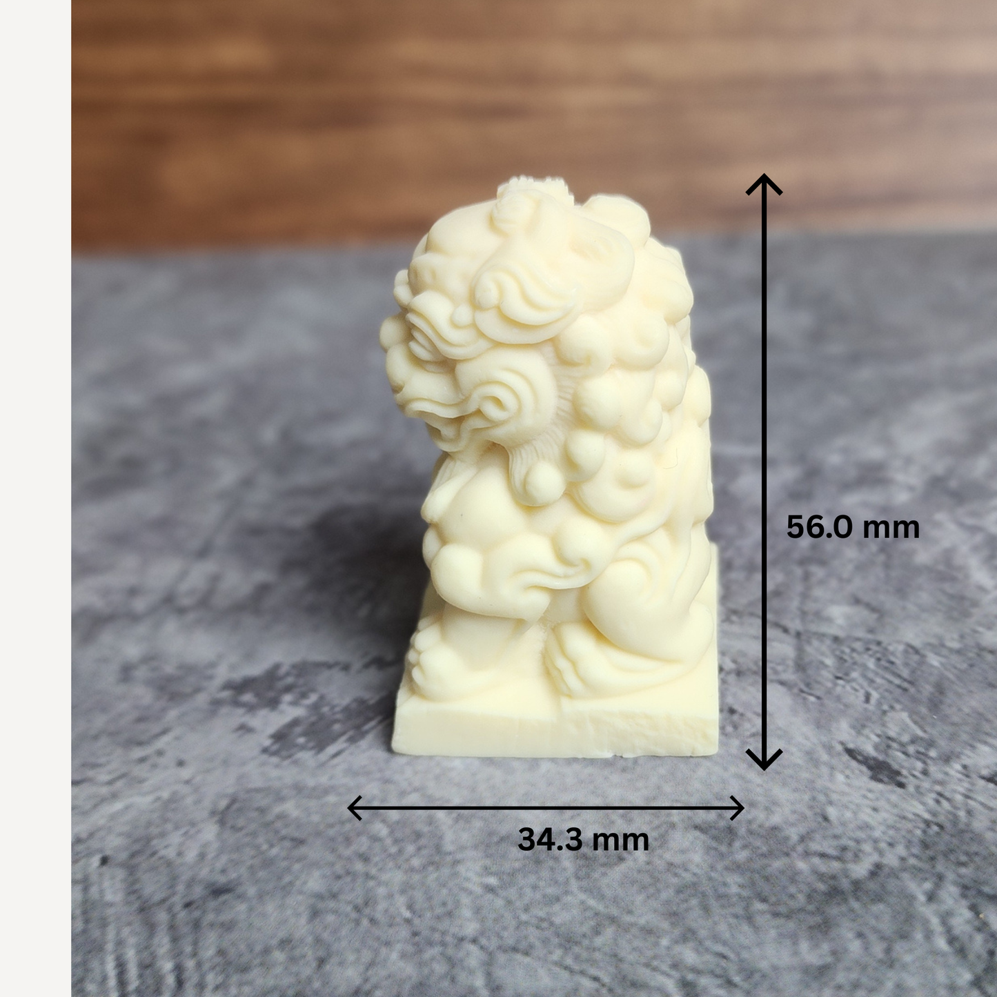 Ruxin's Radiance Collection-Natural Vegetable Ivory Palm Chinese Guardian Lion Feng Shui Protection Figurine | Patung Singa Penjaga Cina Ivory Palm