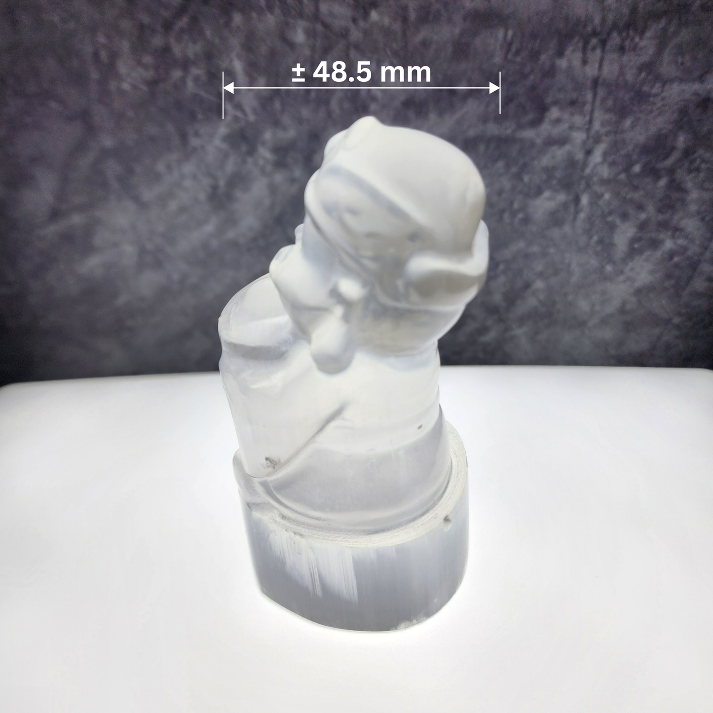 Natural Moroccan Selenite Wealth God Figurine | Hand-Carved Energy Cleansing Décor | Patung Dewa Kekayaan Selenite Asli Maghribi