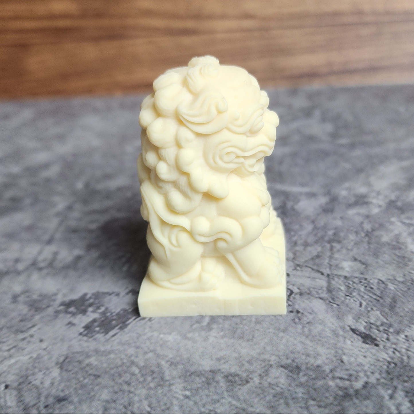 Ruxin's Radiance Collection-Natural Vegetable Ivory Palm Chinese Guardian Lion Feng Shui Protection Figurine | Patung Singa Penjaga Cina Ivory Palm