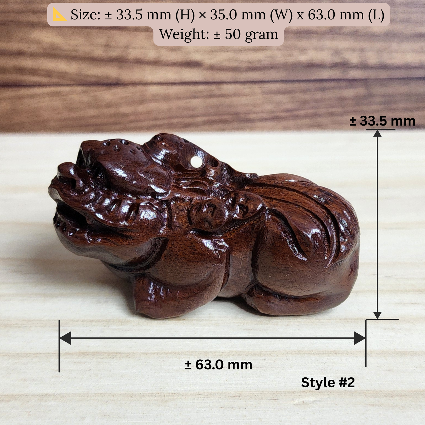 Ruxin's Radiance Collection-Hand Carved Rosewood Pixiu Feng Shui Wealth Guardian Decor | Patung Pixiu Kayu Rosewood Pembawa Rezeki Feng Shui