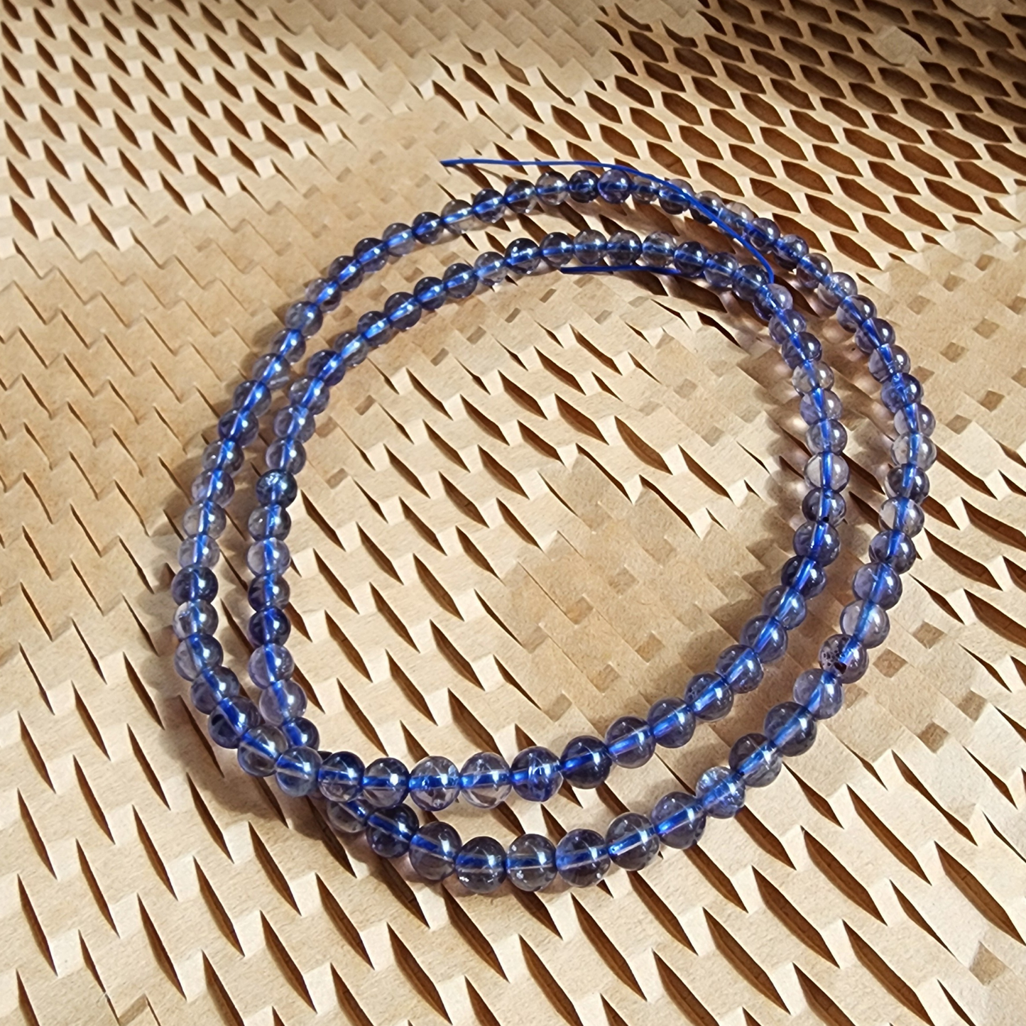 Natural Lolite 3-Layer Wrap Bracelet or Necklace | Violet Blue Cordierite Crystal Jewelry – Calm, Clarity, Elegant Daily Wear | Gelang Kristal Lolite Cordierite Ungu-Biru – Fokus, Tenang & Gaya Harian