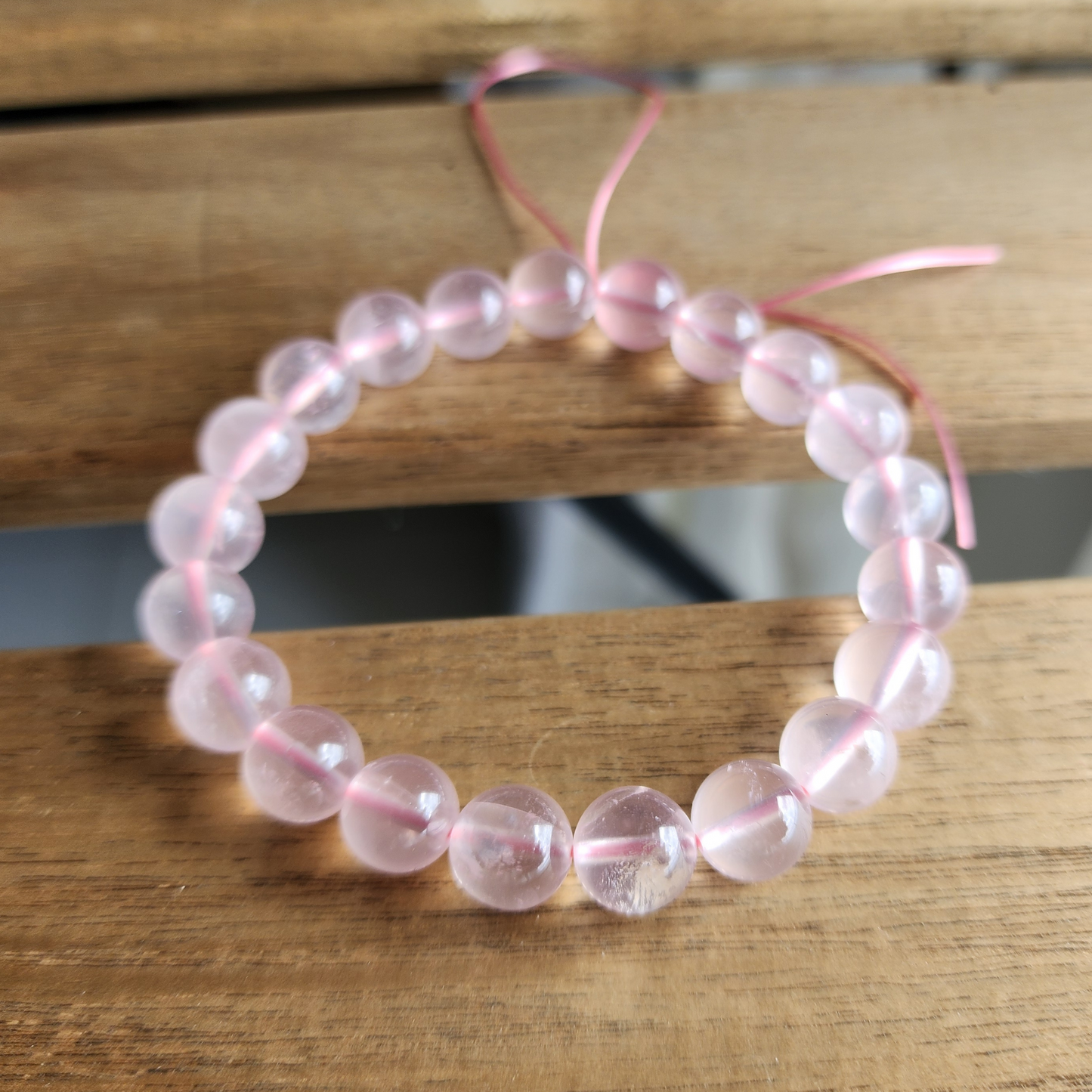 Starlight Rose Quartz Bracelet 天然星光粉晶手串 Gelang Kristal Rose Quartz Bercahaya | Love · 爱 · Cinta | Healing 能量 · Penyembuh