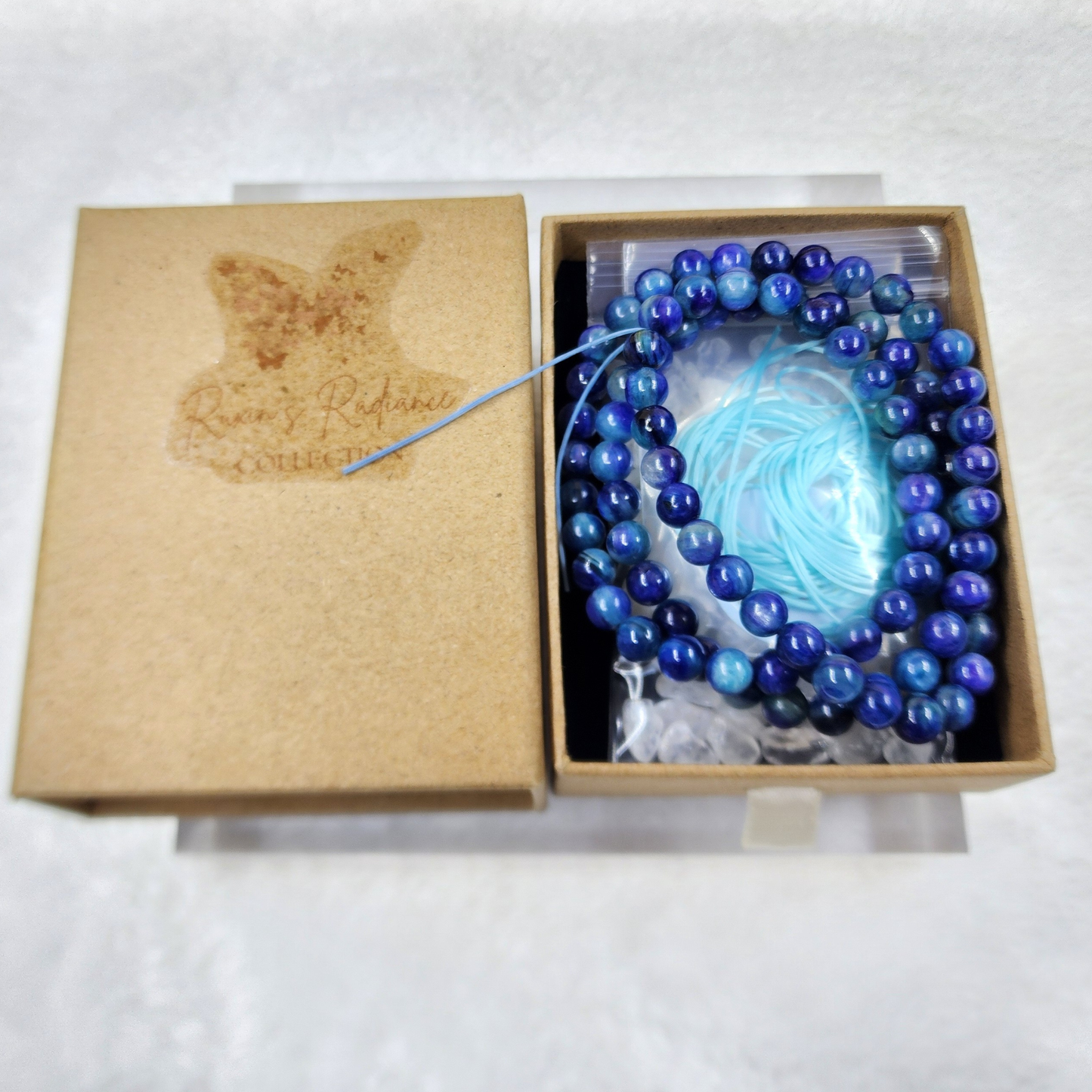 Natural Kyanite Triple-Wrap Bracelet & Necklace｜Deep Blue Crystal for Throat Chakra Balance & Energy Cleansing ‖ Gelang & Rantai Kyanite Tiga Lilitan Asli｜Kristal Biru Untuk Seimbangkan Chakra Tekak & Pembersihan Tenaga