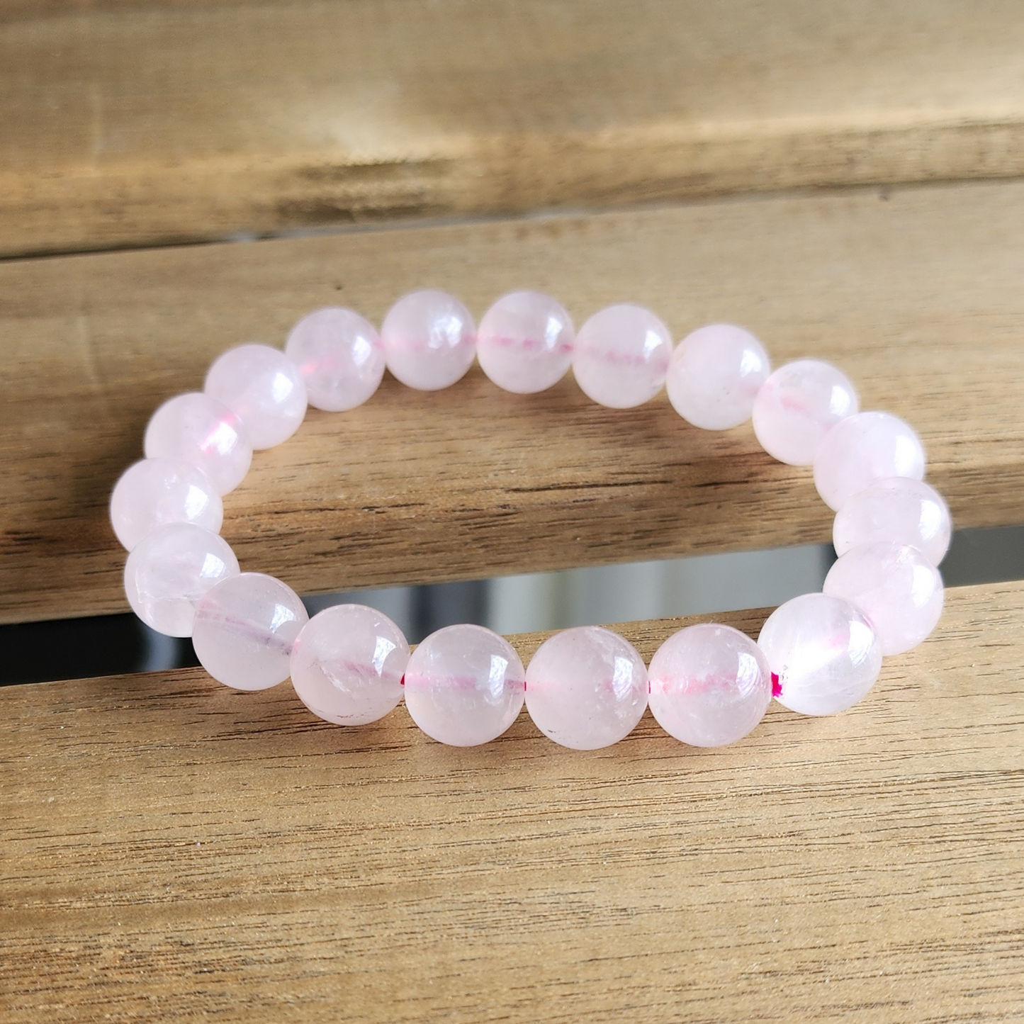Ruxin Radiance Handmade Serene Love "Stone of Love" Natural Rose Quartz Bracelet 宁静之爱「爱之石」天然粉晶手链 Gelang Kuarza Mawar Asli – Cinta & Penyembuhan