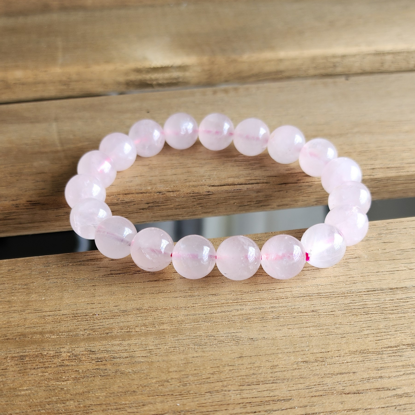 Ruxin Radiance Handmade Serene Love "Stone of Love" Natural Rose Quartz Bracelet 宁静之爱「爱之石」天然粉晶手链 Gelang Kuarza Mawar Asli – Cinta & Penyembuhan