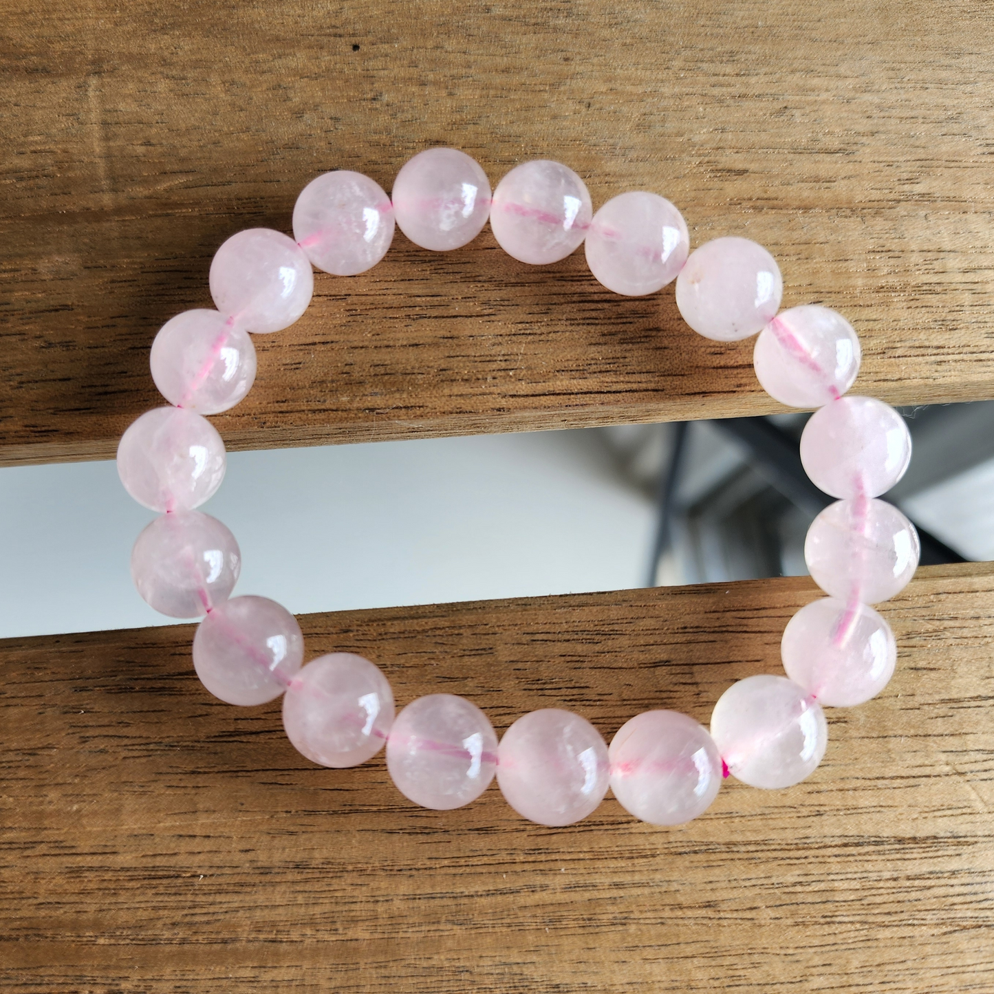 Ruxin Radiance Handmade Serene Love "Stone of Love" Natural Rose Quartz Bracelet 宁静之爱「爱之石」天然粉晶手链 Gelang Kuarza Mawar Asli – Cinta & Penyembuhan
