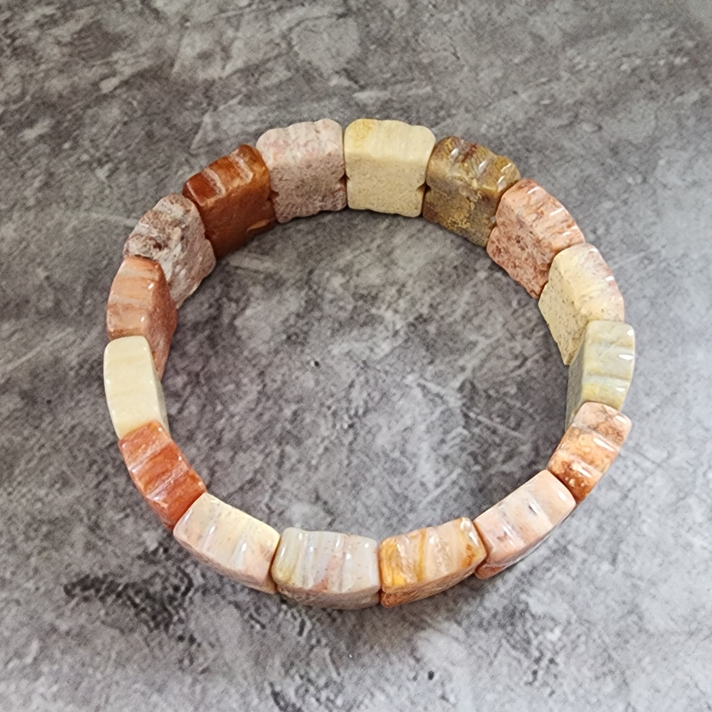 Natural Zambian Coral Jade Bracelet | Big Flower Fossil Coral Butterfly Beads | Gelang Coral Jade Asli Elegan Hadiah