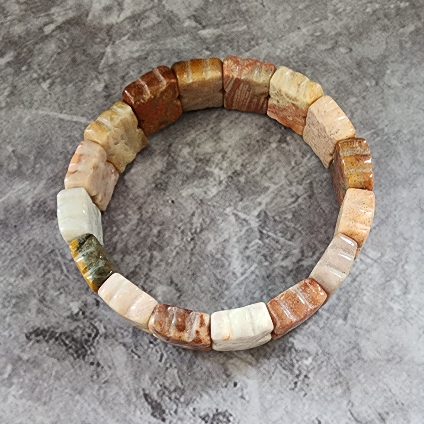 Natural Zambian Coral Jade Bracelet | Big Flower Fossil Coral Butterfly Beads | Gelang Coral Jade Asli Elegan Hadiah