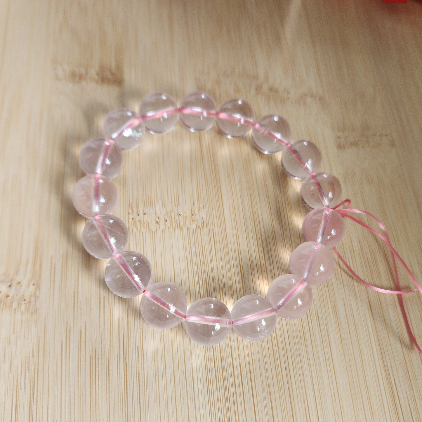 Natural Starlight Rose Quartz Bracelet | Gelang Kristal Rose Quartz Bercahaya | Love · 爱 · Cinta | Healing 能量 · Penyembuh